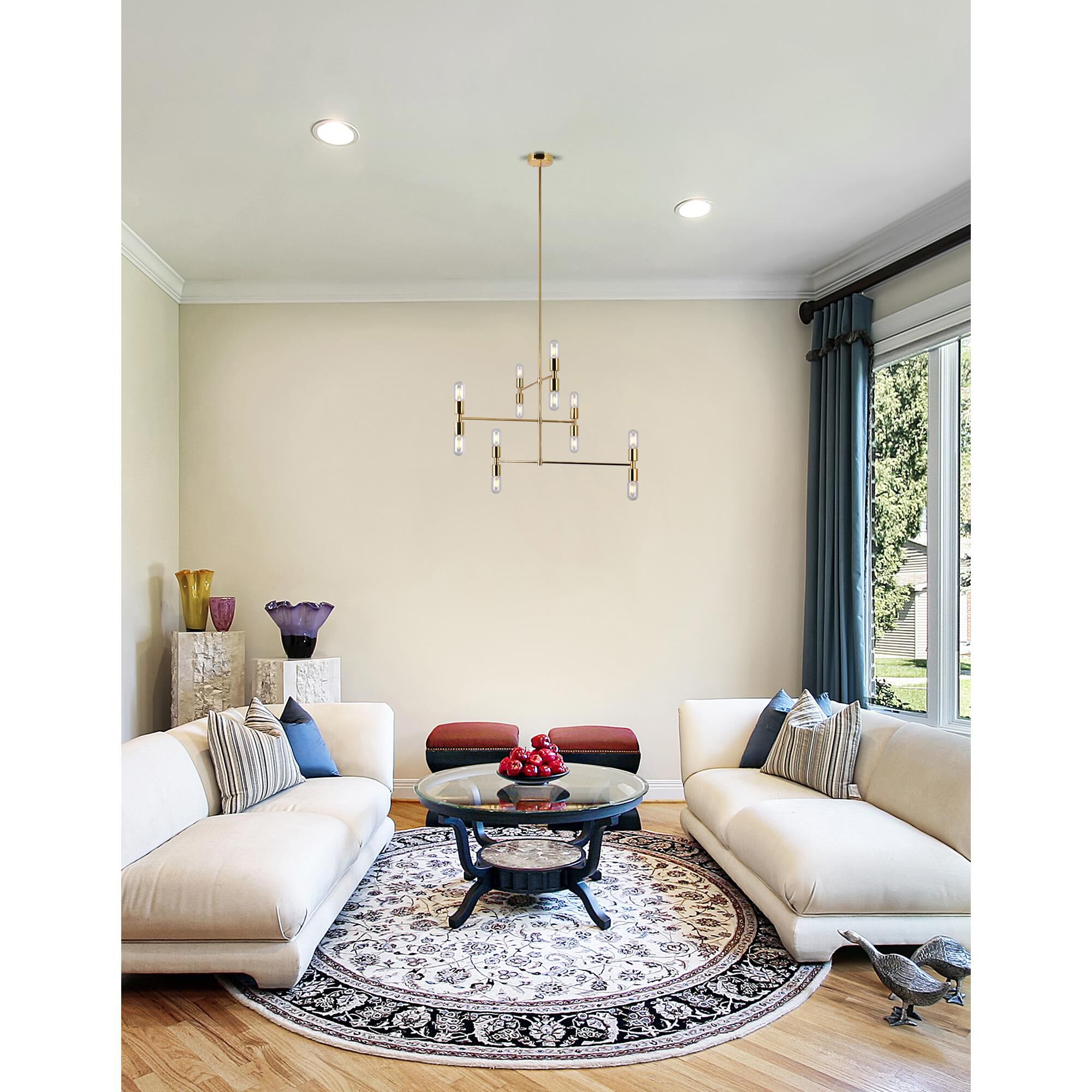 Hand Crank 34 Inch 12 Light Chandelier by CWI Lighting