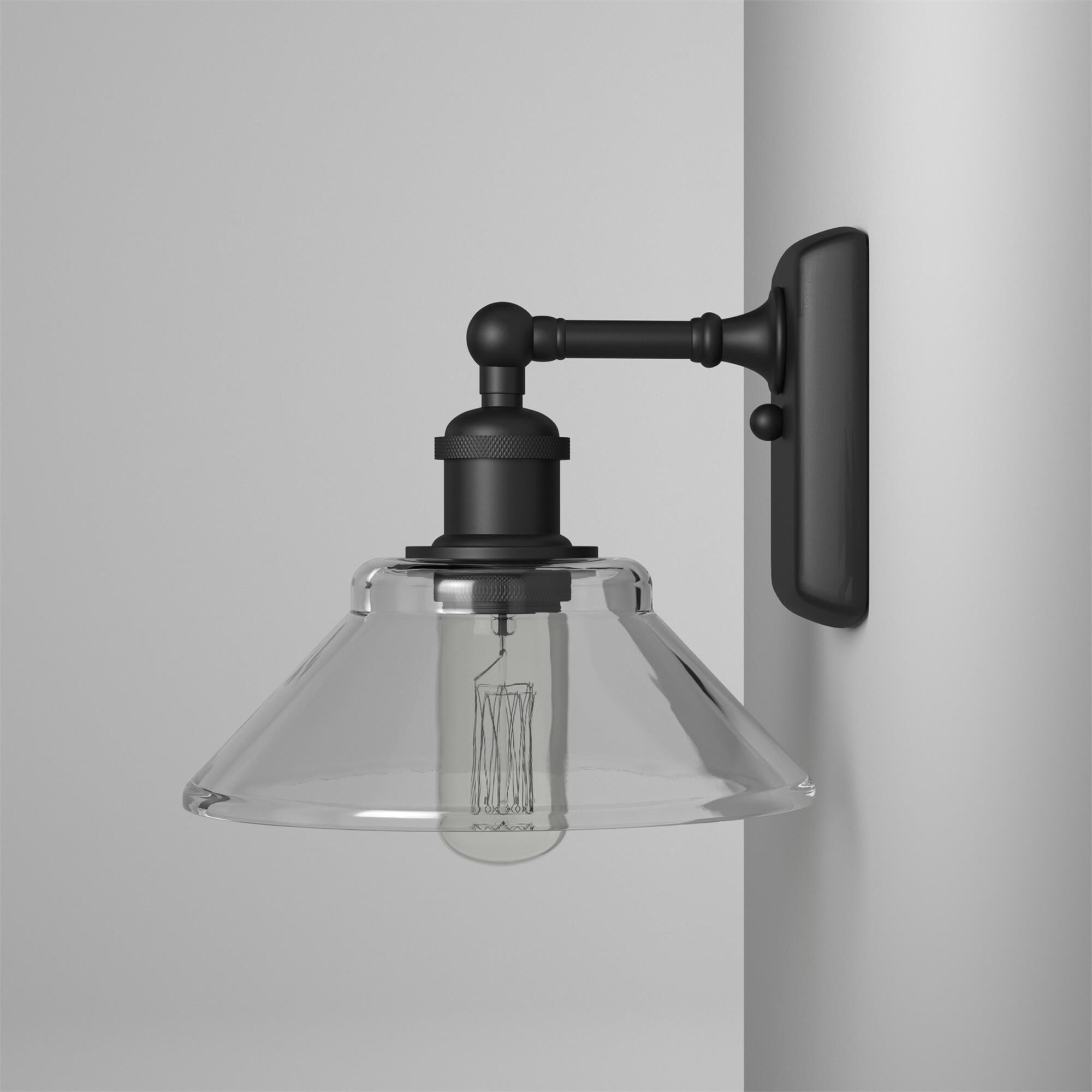 Shown in Matte Black finish and Clear glass