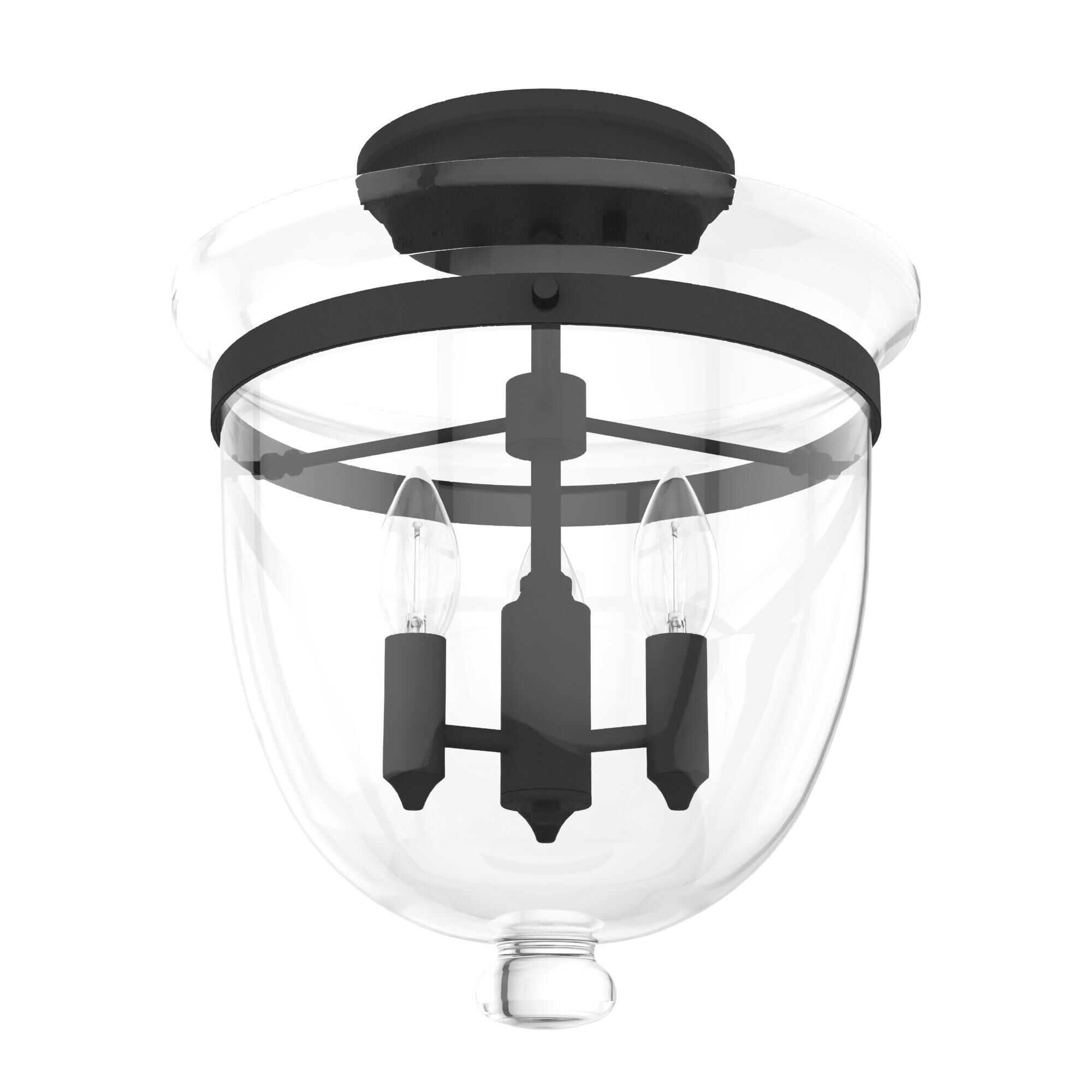 Belltown 13 Inch 3 Light Semi Flush Mount by Hunter Fan