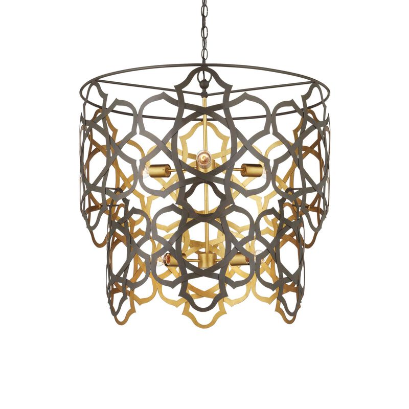 Mauresque 32 Inch 6 Light Chandelier by Currey and Company
