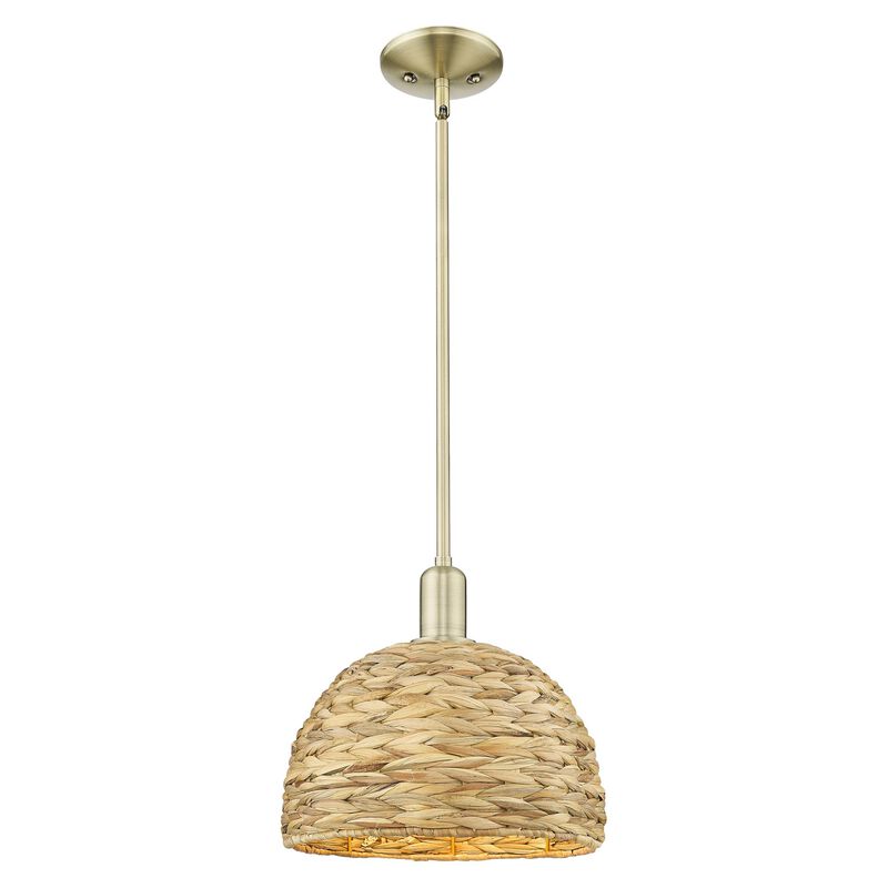 Bruno Marashlian Woven Rattan 12 Inch Mini Pendant by Innovations Lighting