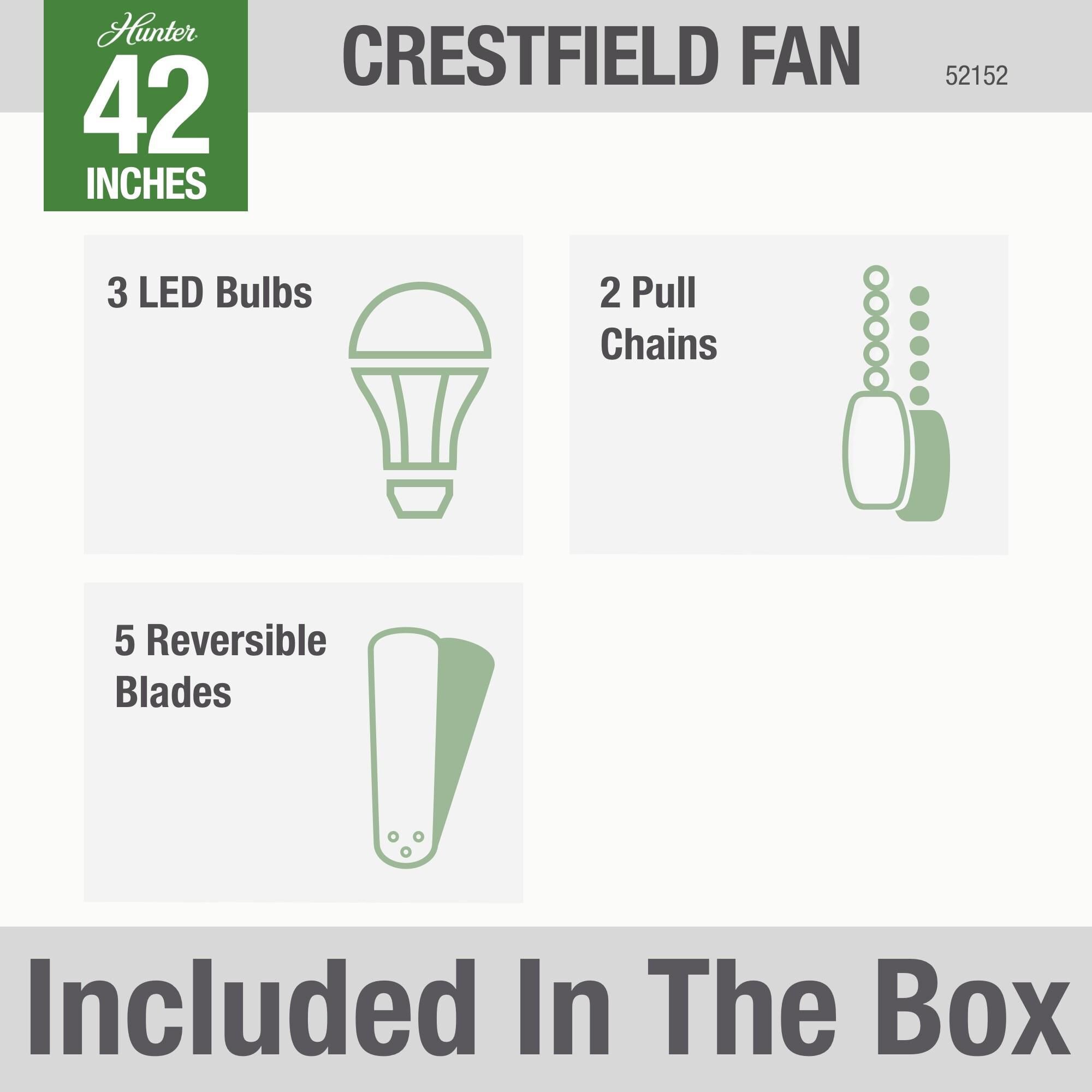 Crestfield Flush Mount Fan by Hunter Fan