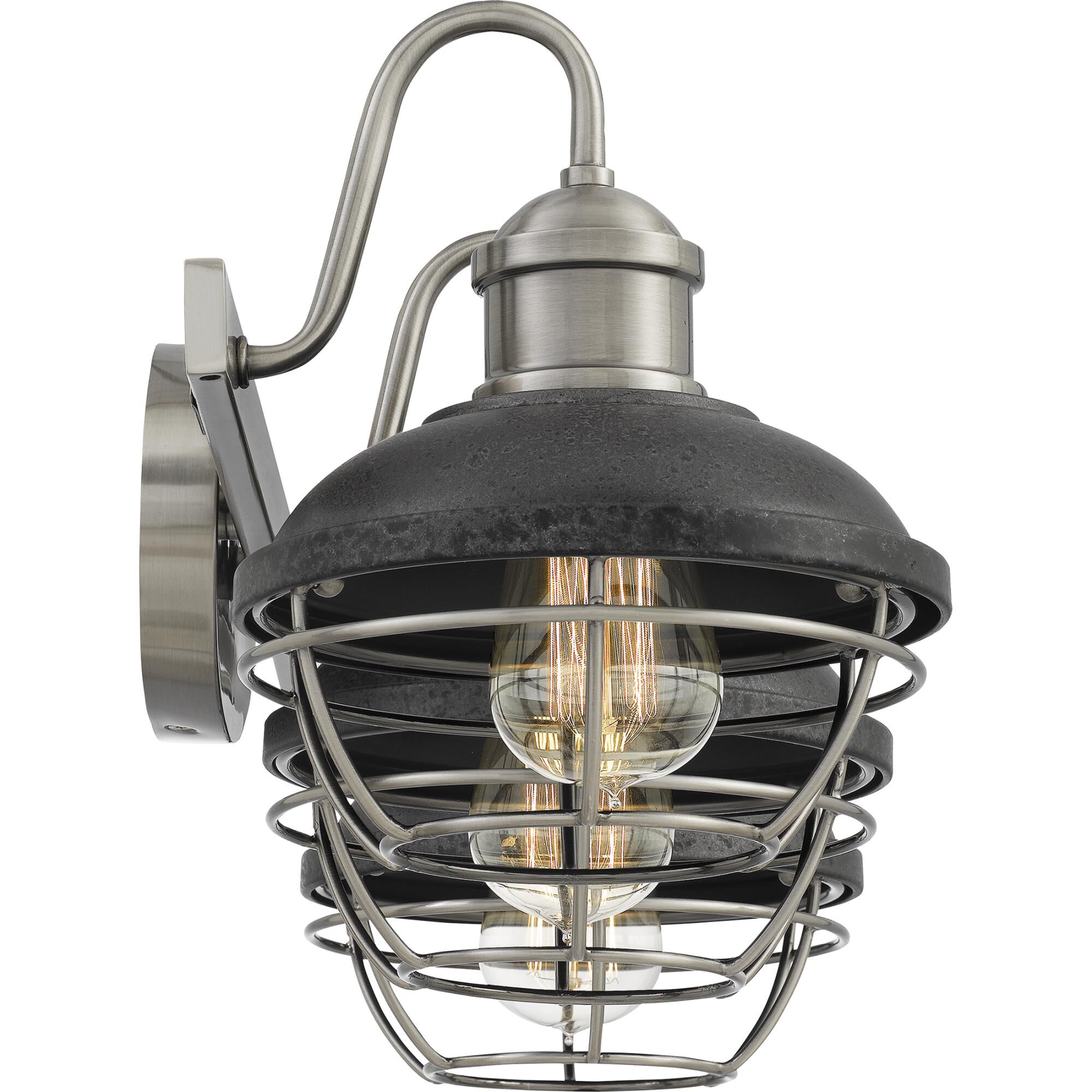 Shown in Antique Polished Nickel finish and Metal Cage shade