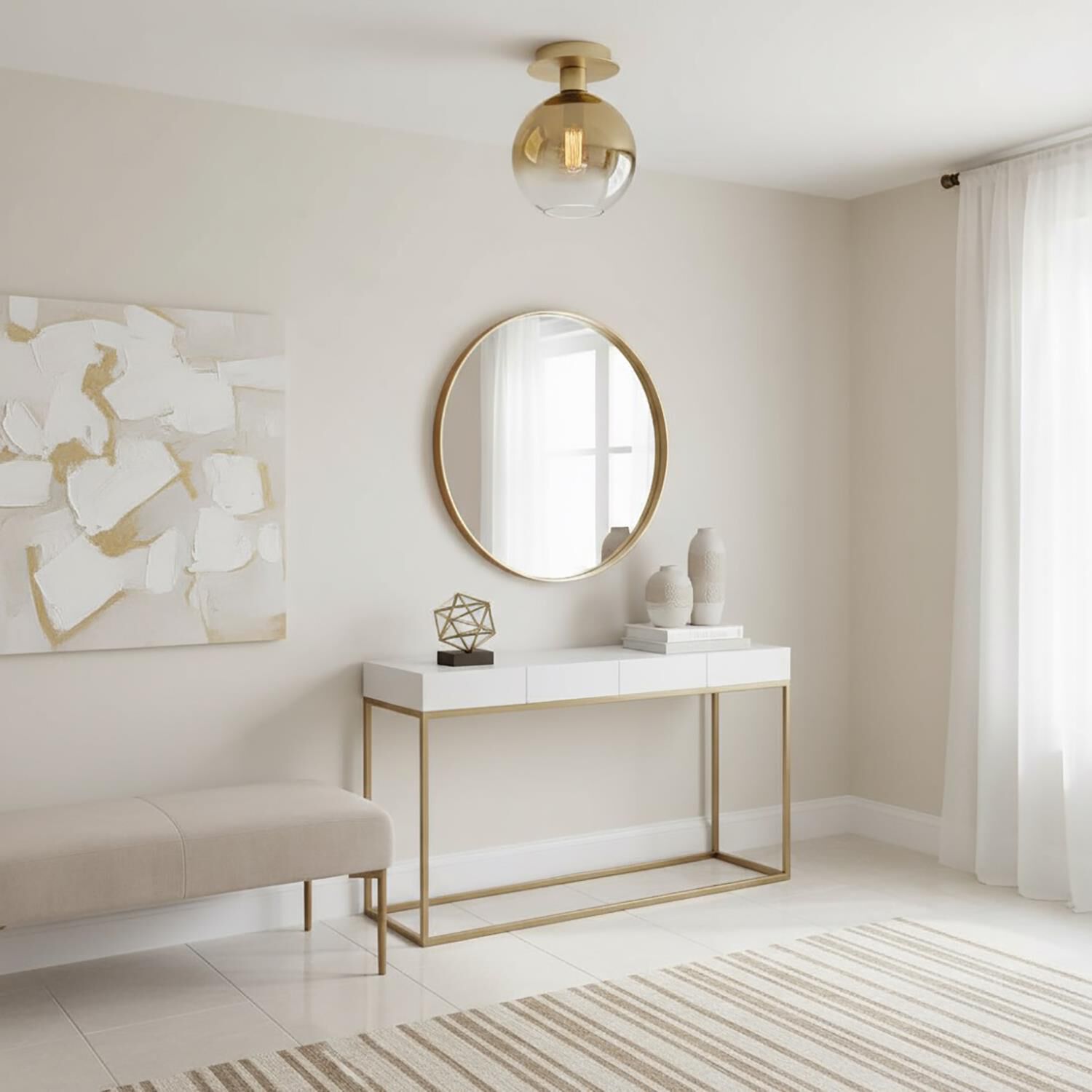 Steven Sabados (S&C) Morning Mist 7 Inch 1 Light Semi Flush Mount by Artcraft