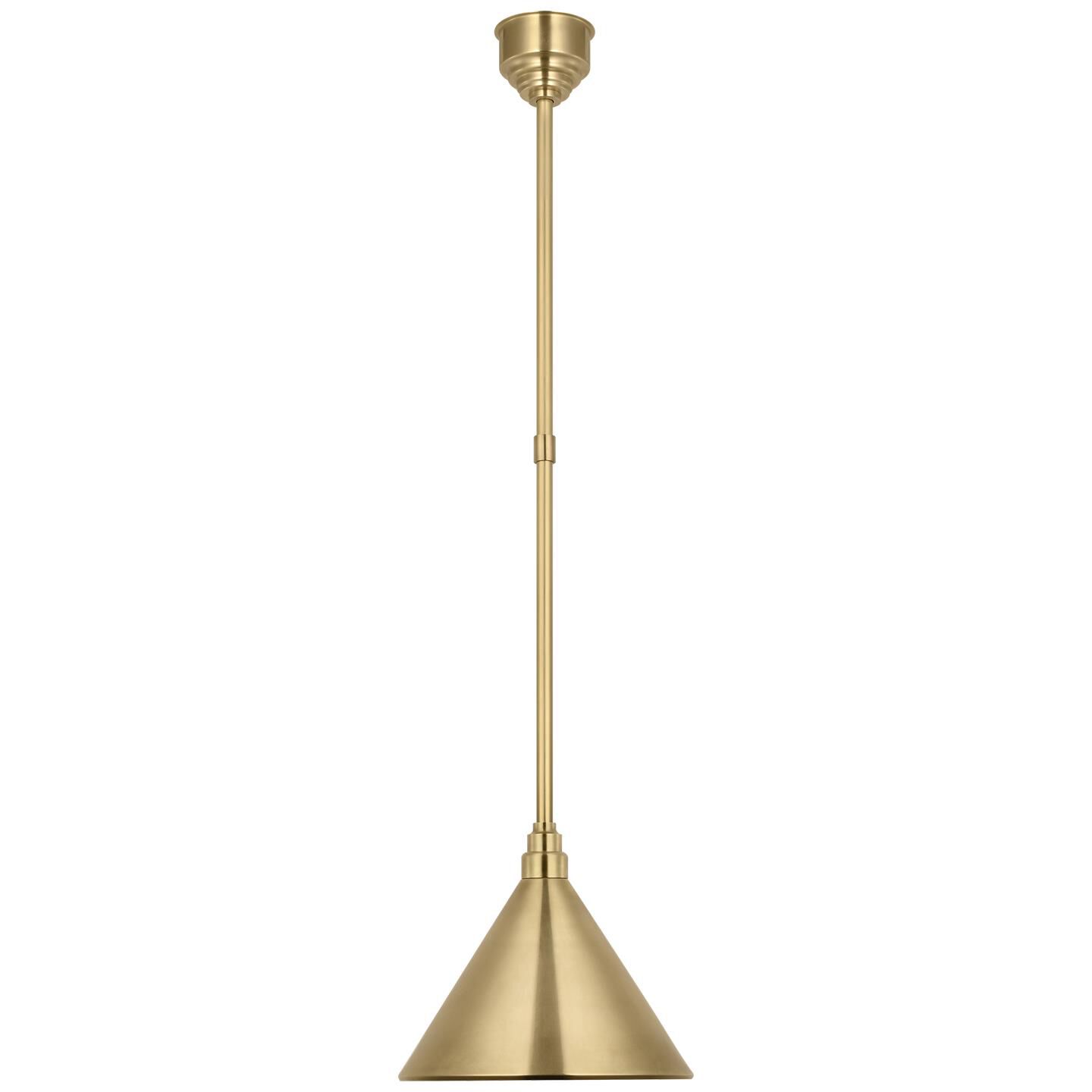 Shown in Hand-Rubbed Antique Brass finish and Gold shade