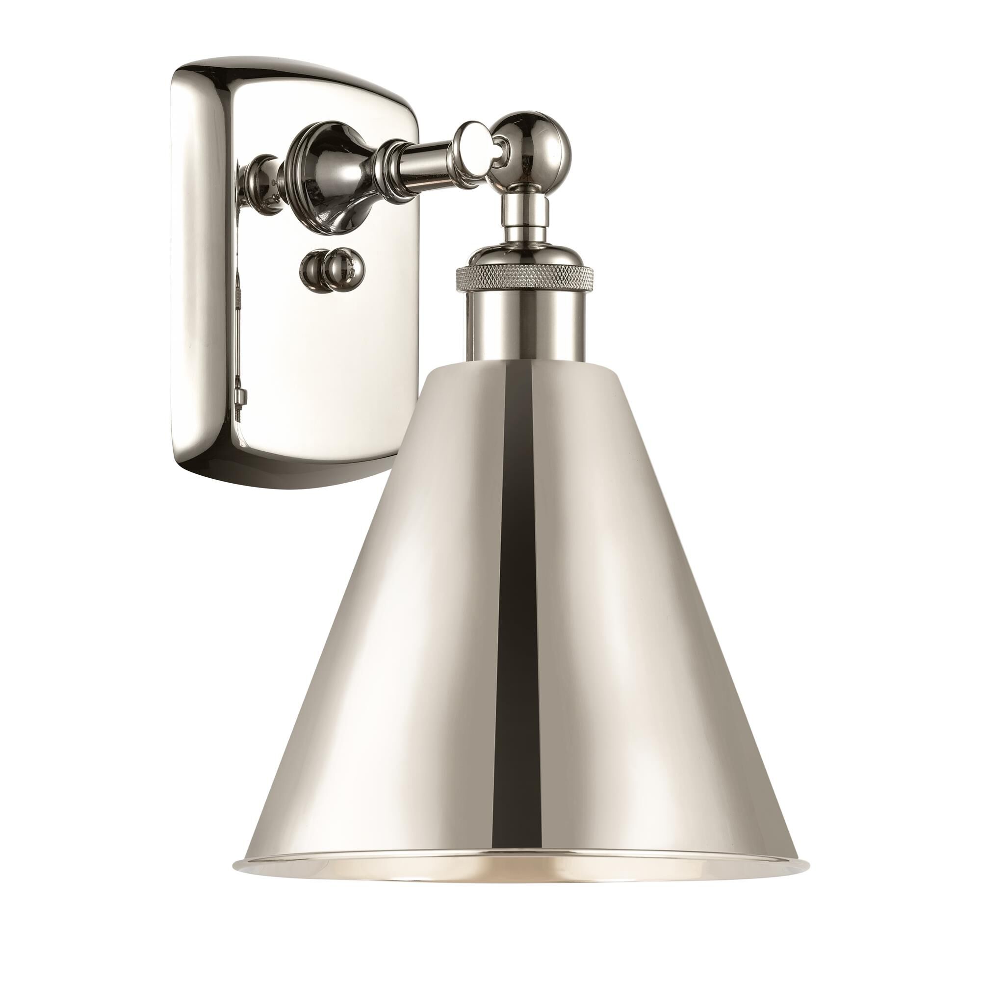 Shown in Polished Nickel finish and Polished Nickel Ballston Cone shade