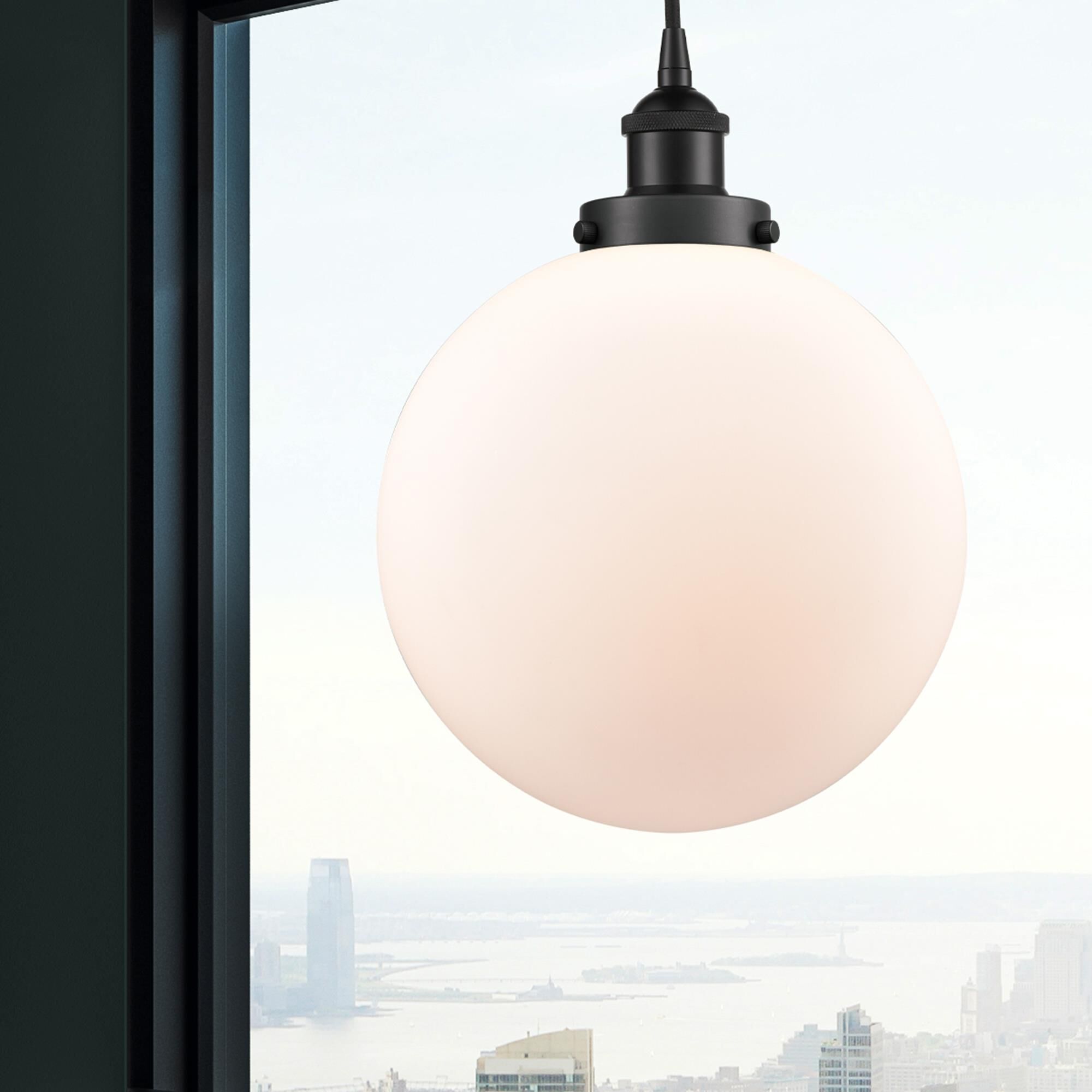 Shown in Matte Black finish and Matte White Cased Beacon glass