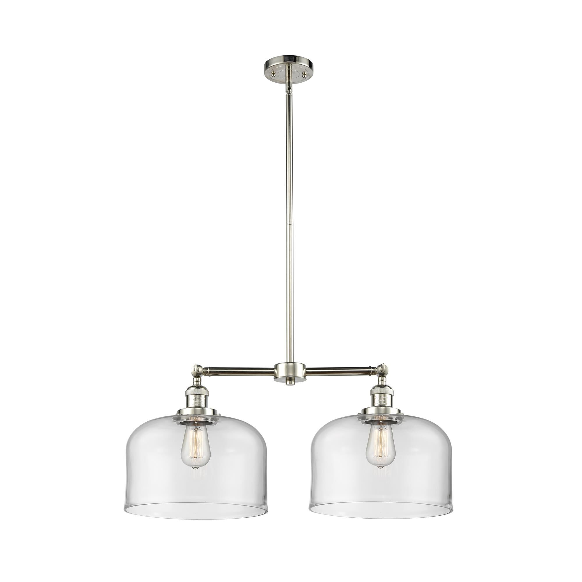 Shown in Polished Nickel finish and Clear glass