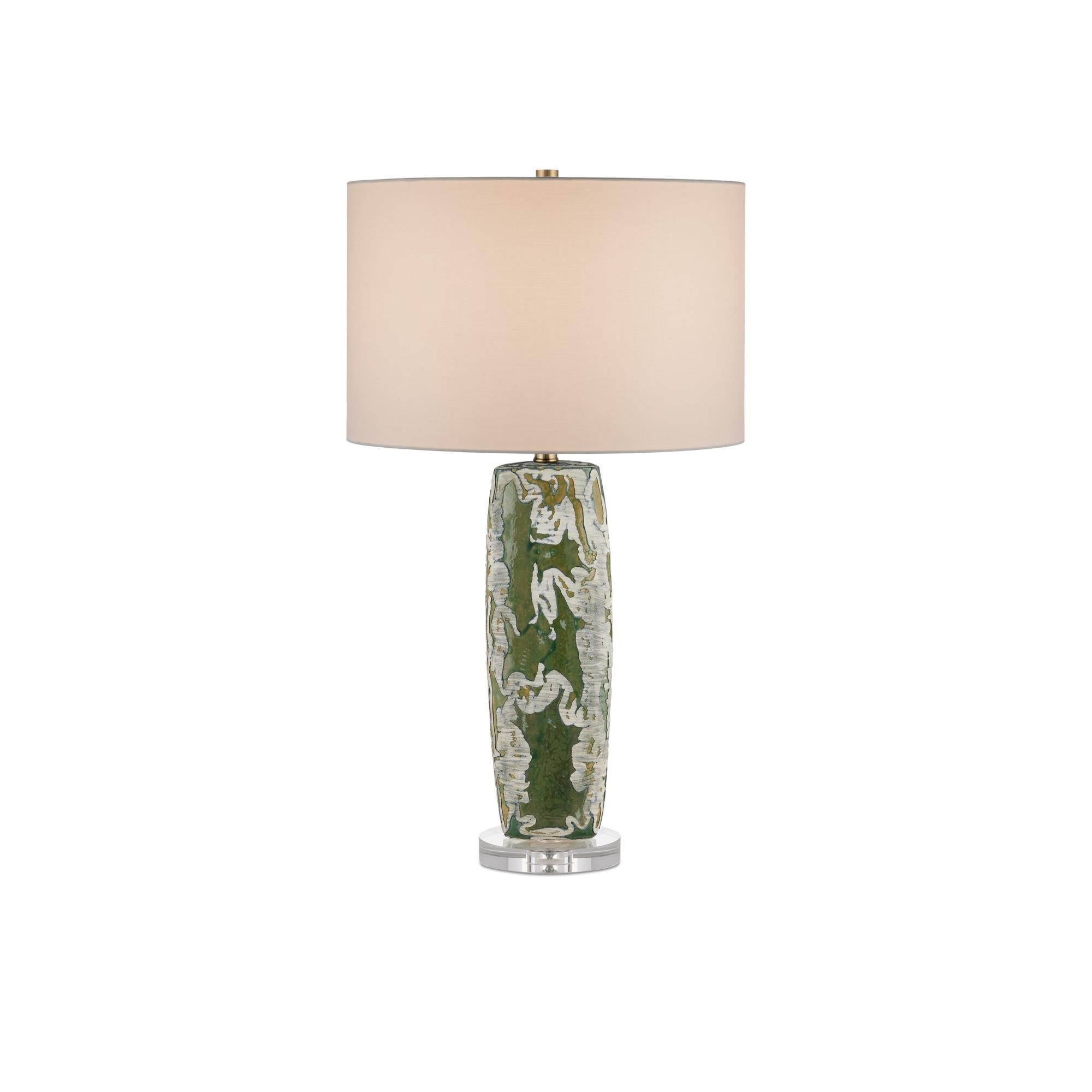 Shown in Matte Green Smoke/Clear finish and Egg Shell Cotton Linen shade