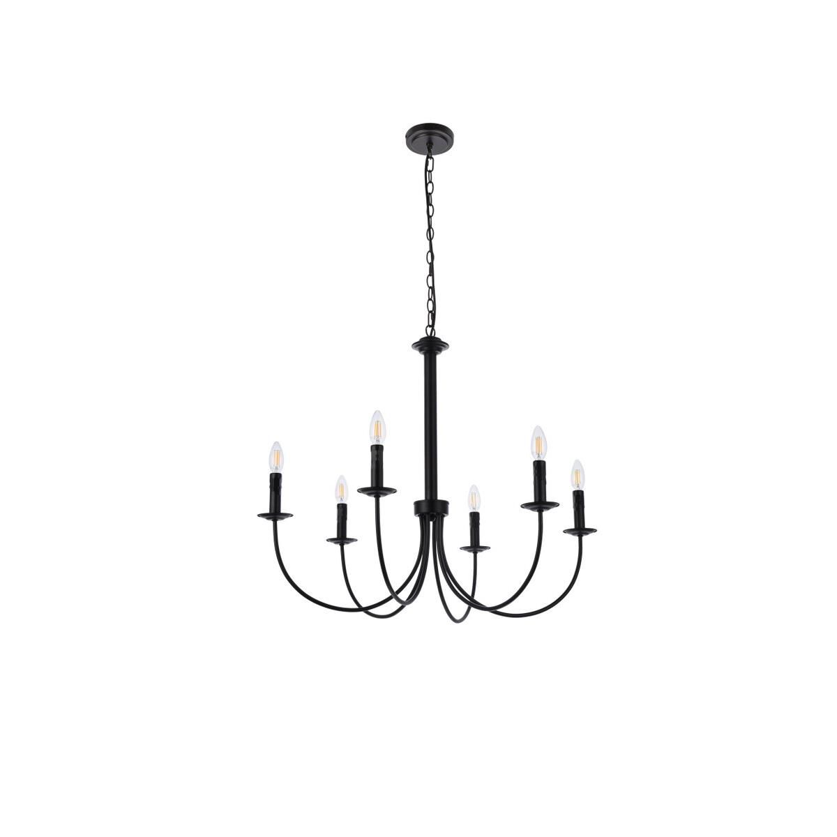 Brielle 32 Inch 6 Light Chandelier by Elegant Lighting