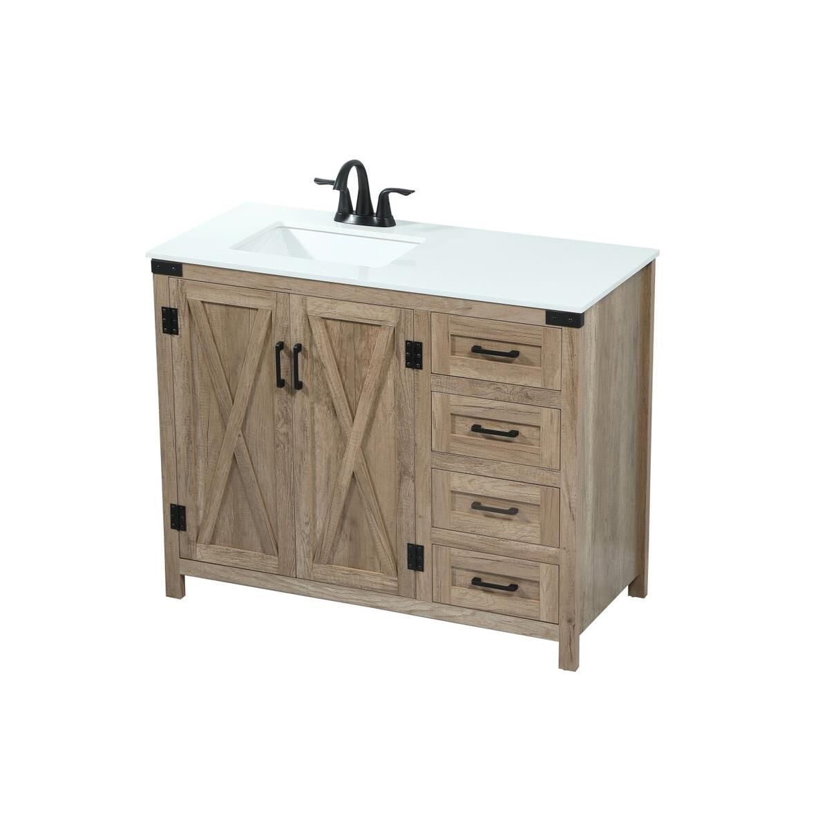 Shown in Natural Oak finish and Without Backsplash accent