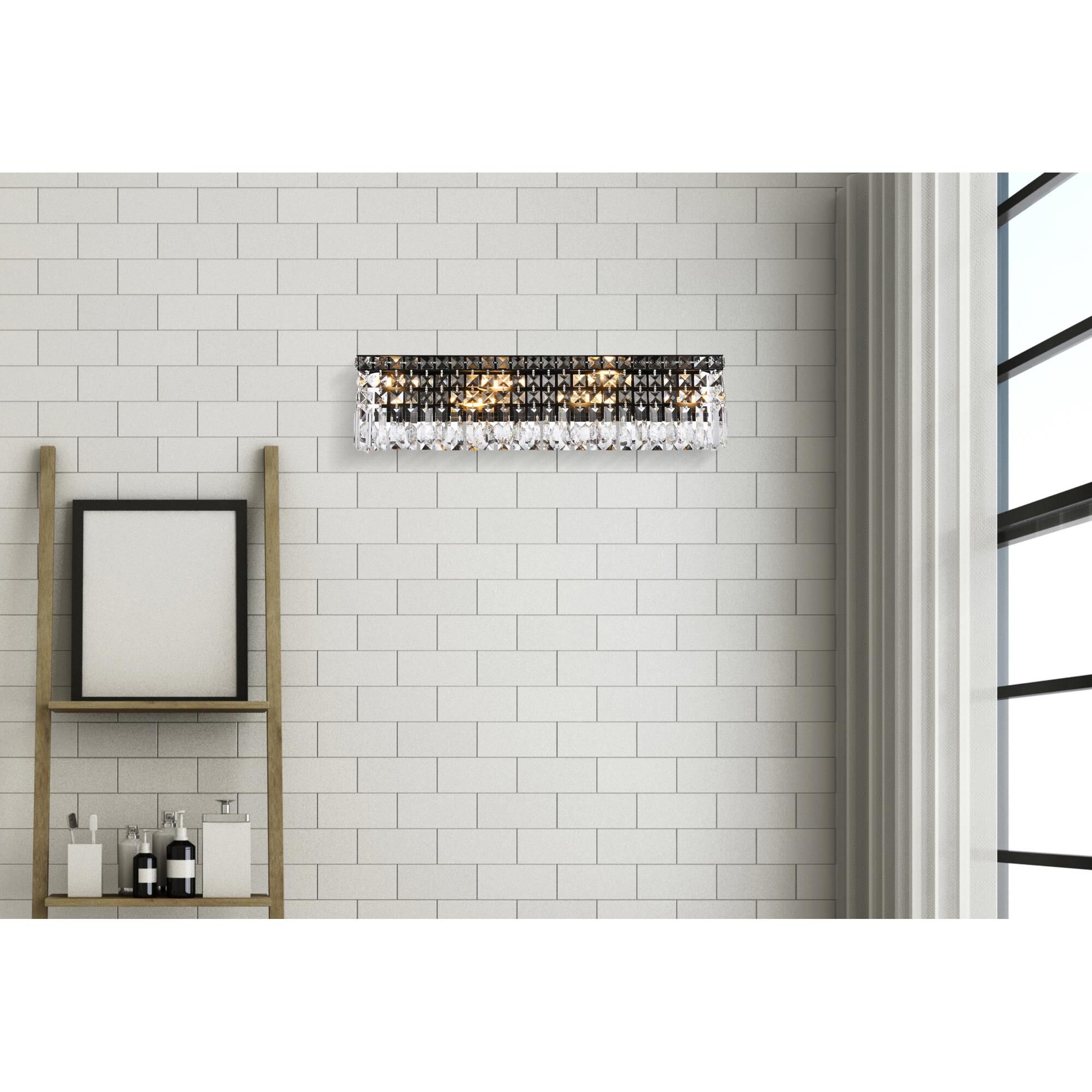 Shown in Black finish and Clear Royal Cut crystal