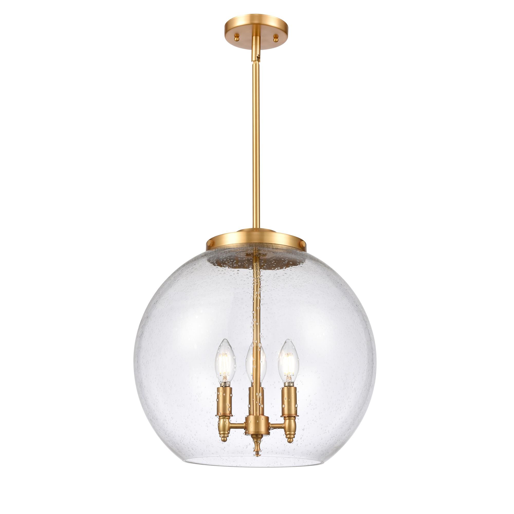 Shown in Satin Gold finish and Seedy Large Athens glass