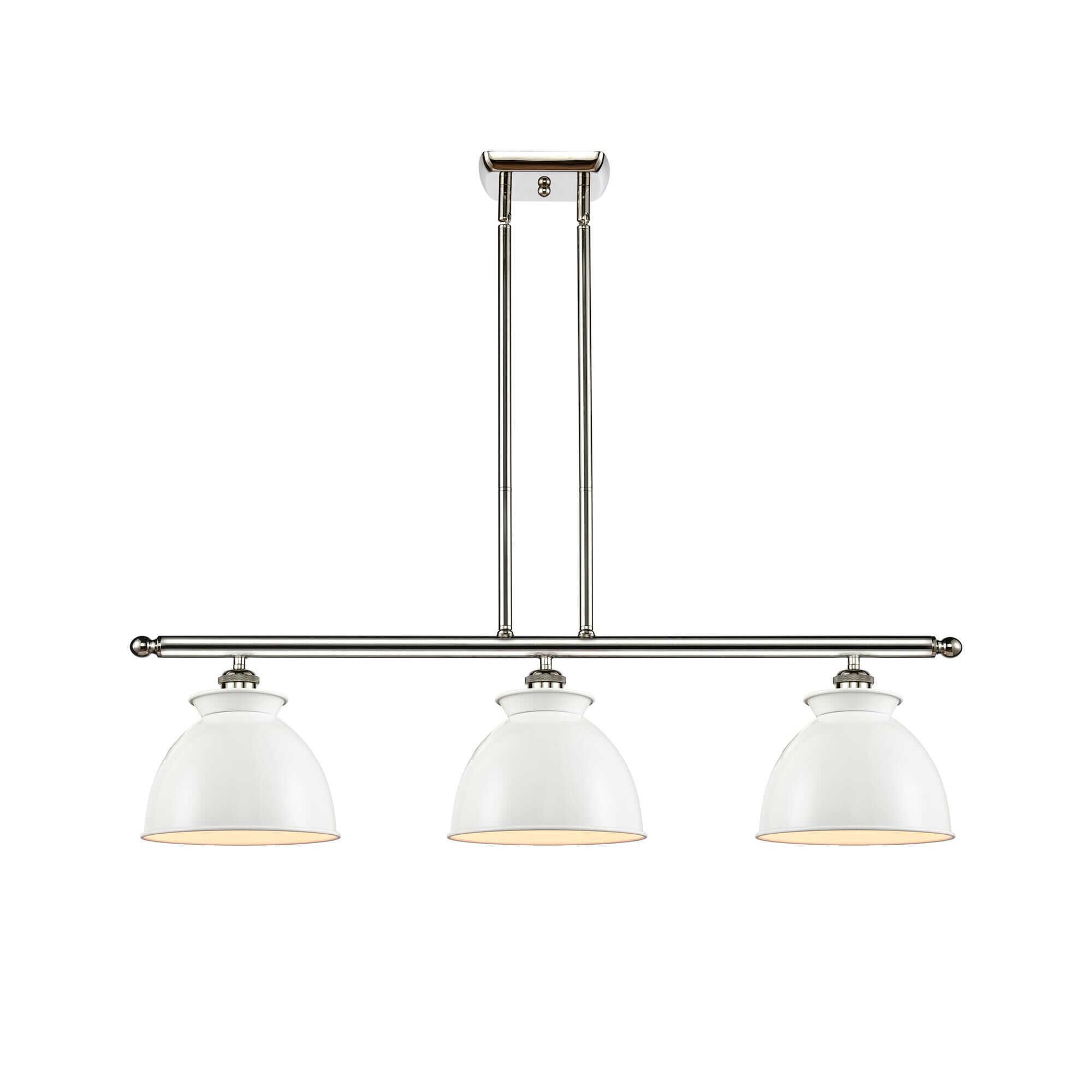 Shown in Polished Nickel finish and Dome glass and Metal shade