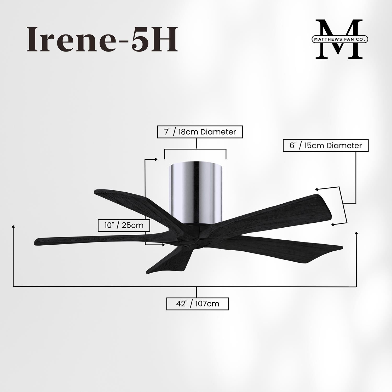 Irene 42 Inch Flush Mount Fan by Matthews Fan Company