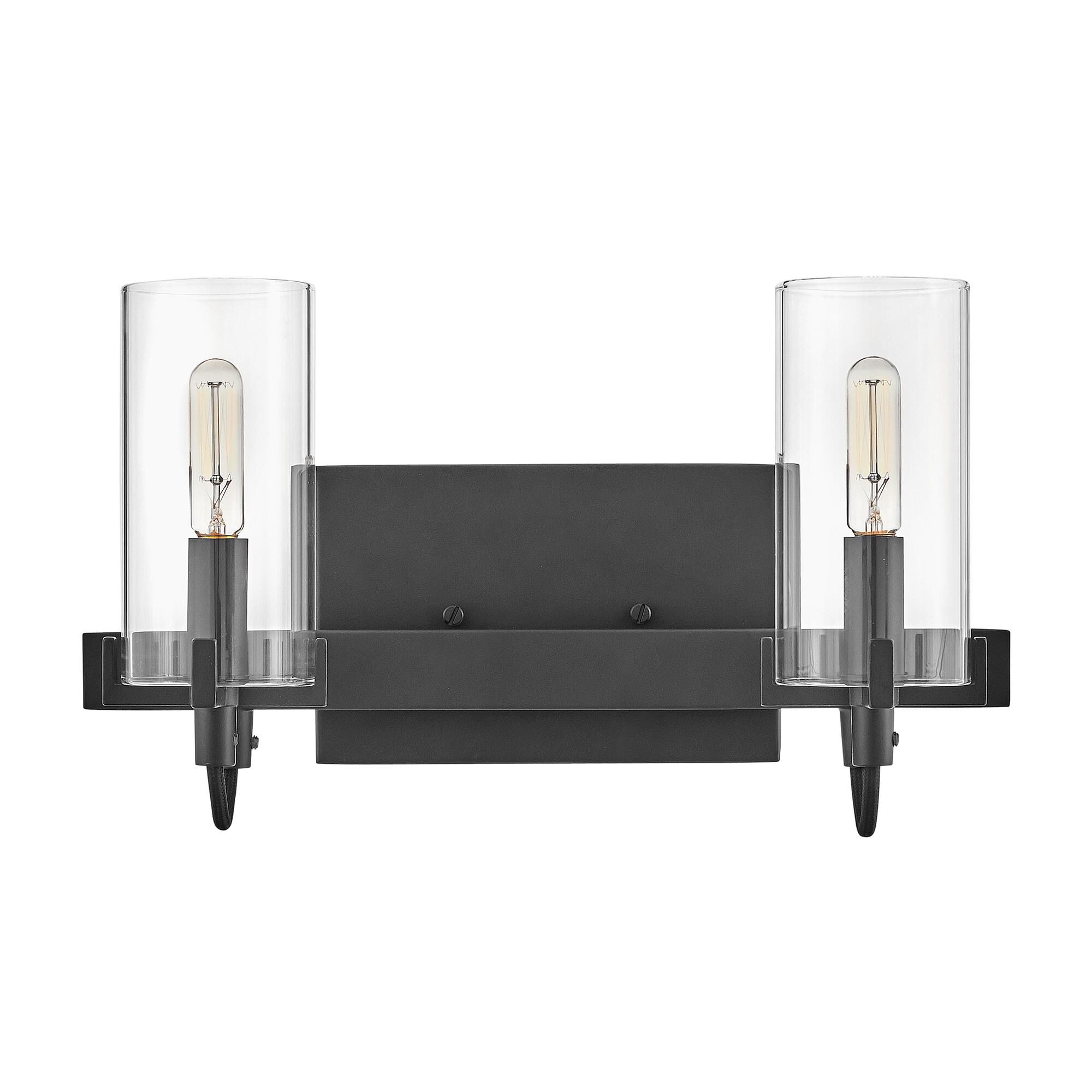 Shown in Black finish and Clear glass