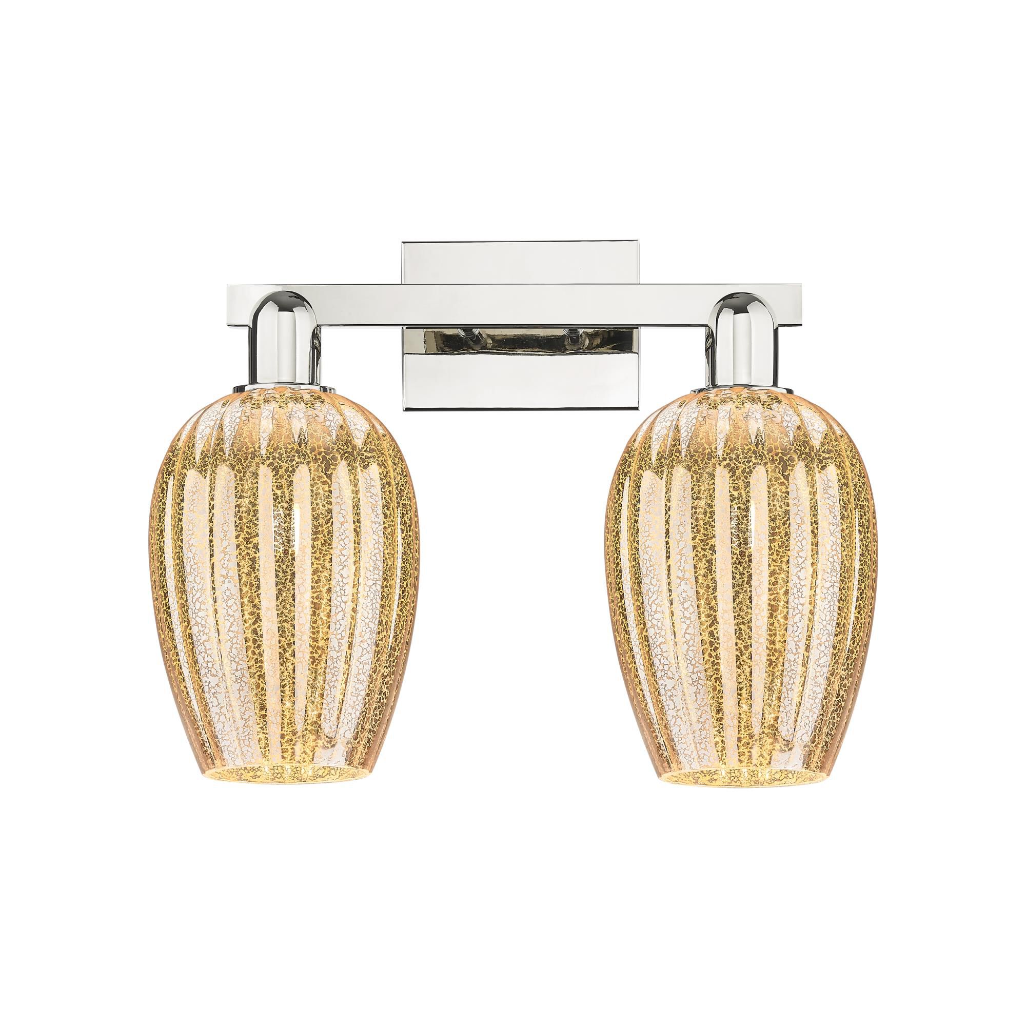 Shown in Polished Nickel finish and Mercury glass