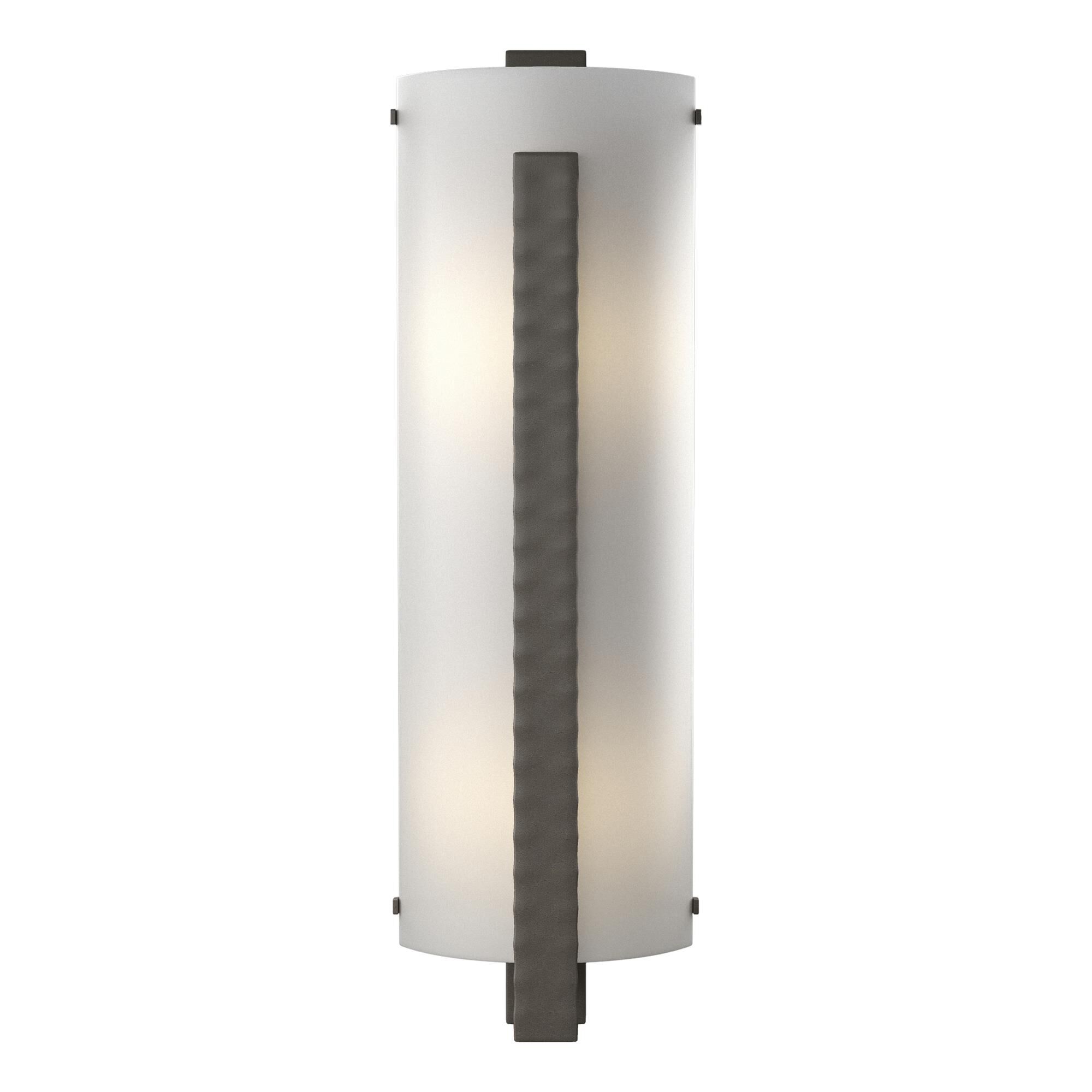 Shown in Dark Smoke finish and White Art  glass