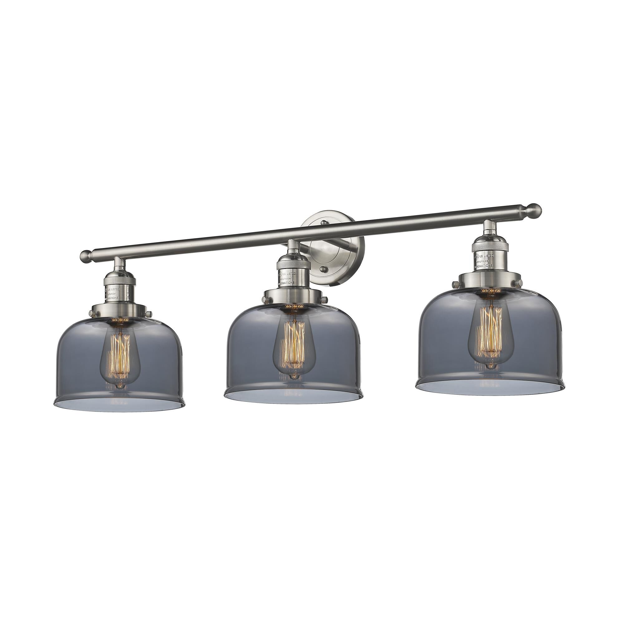 Shown in Brushed Satin Nickel finish and Plated Smoked glass