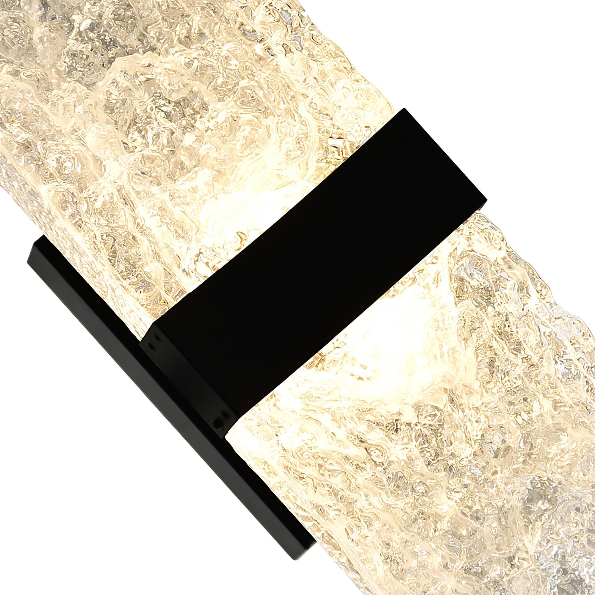 Shown in Black finish and Clear crystal