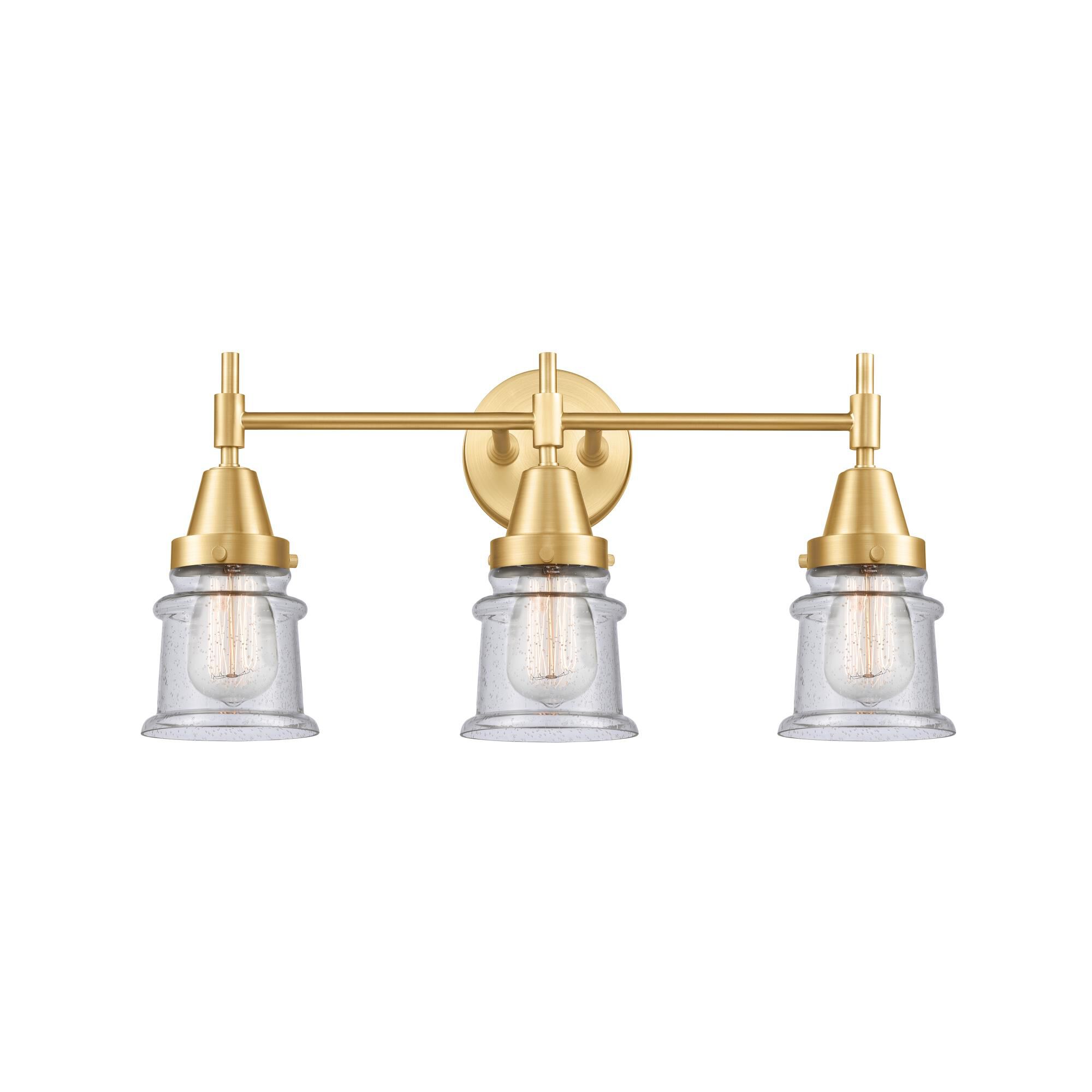 Shown in Satin Gold finish and Seedy Small Canton glass