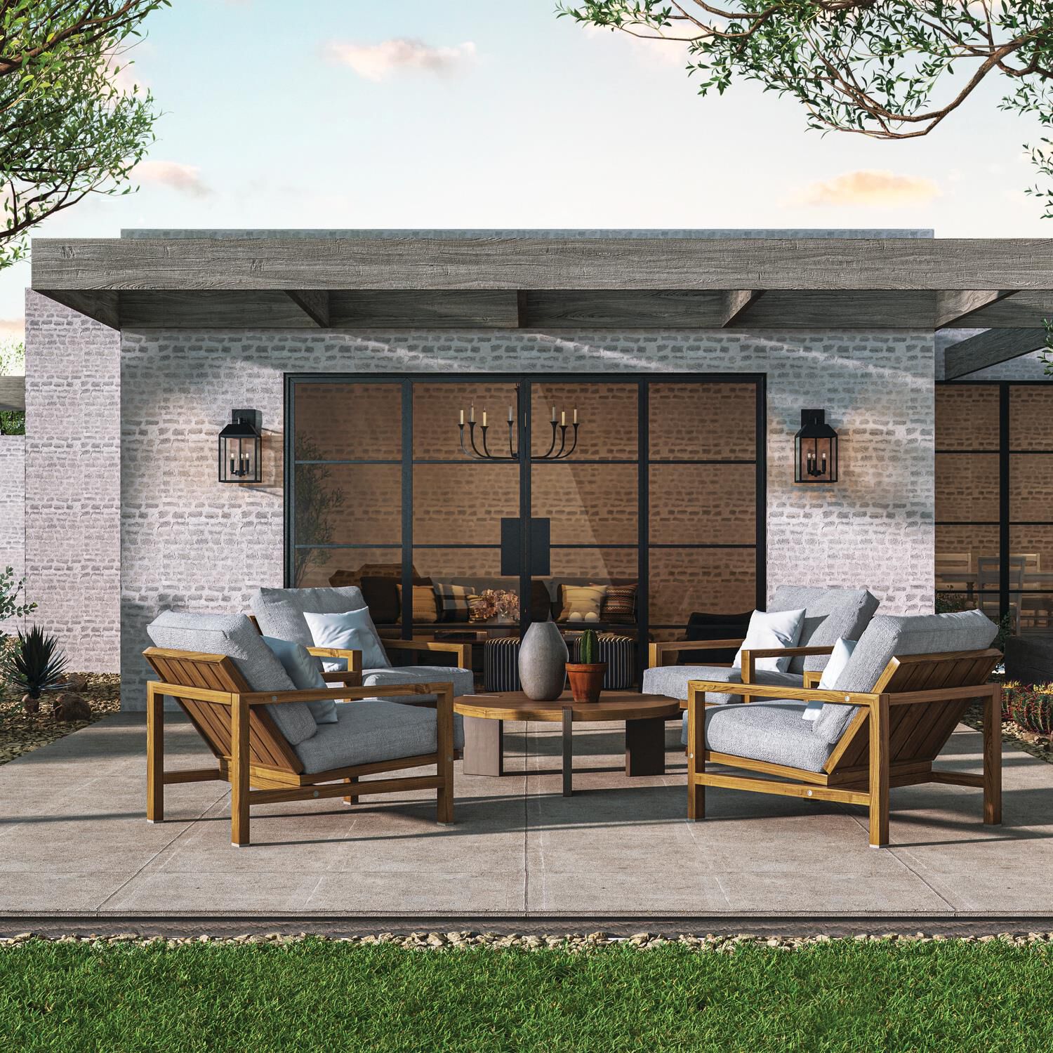 Shown in Black finish and Clear glass