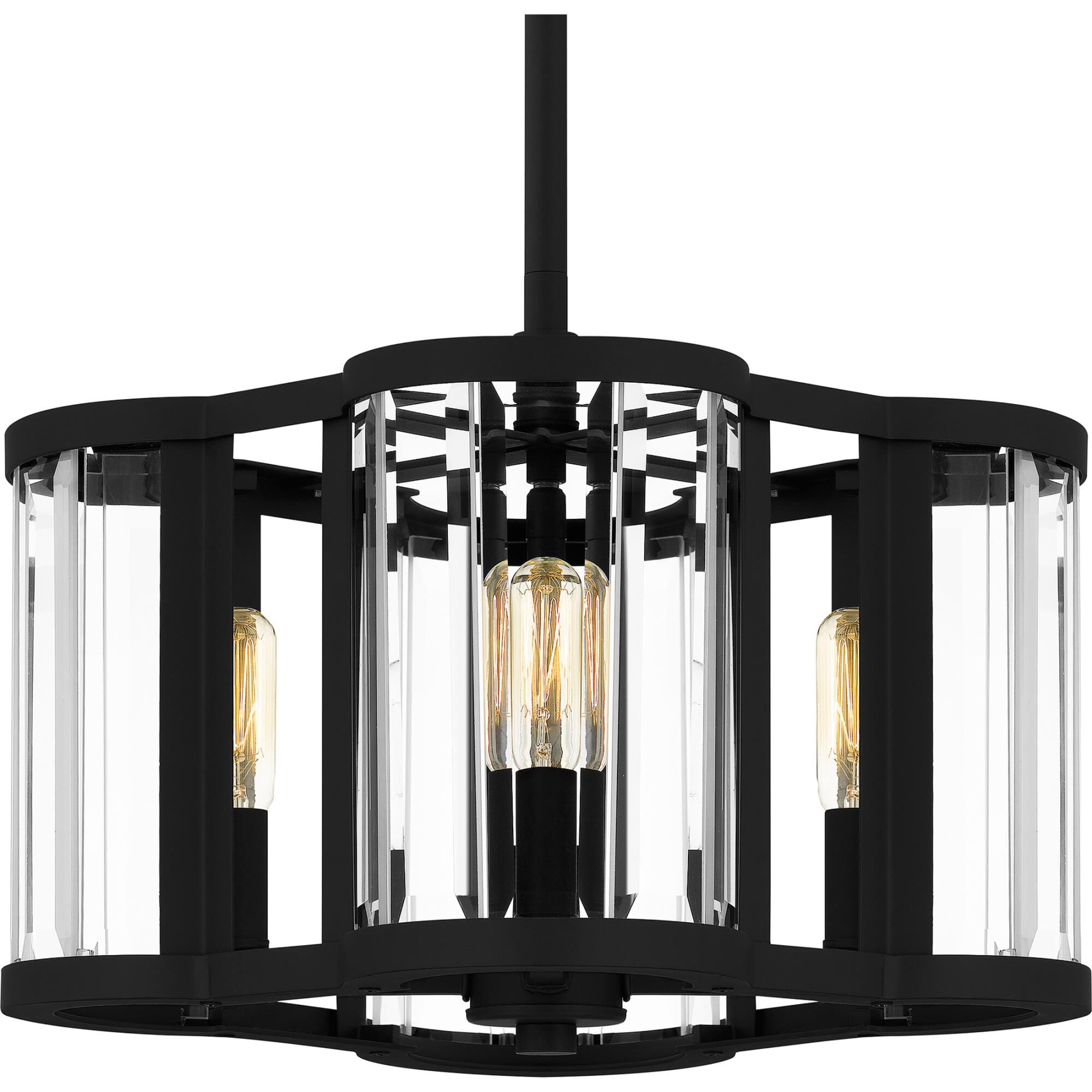 Shown in Matte Black finish and Clear Crystal Glass shade