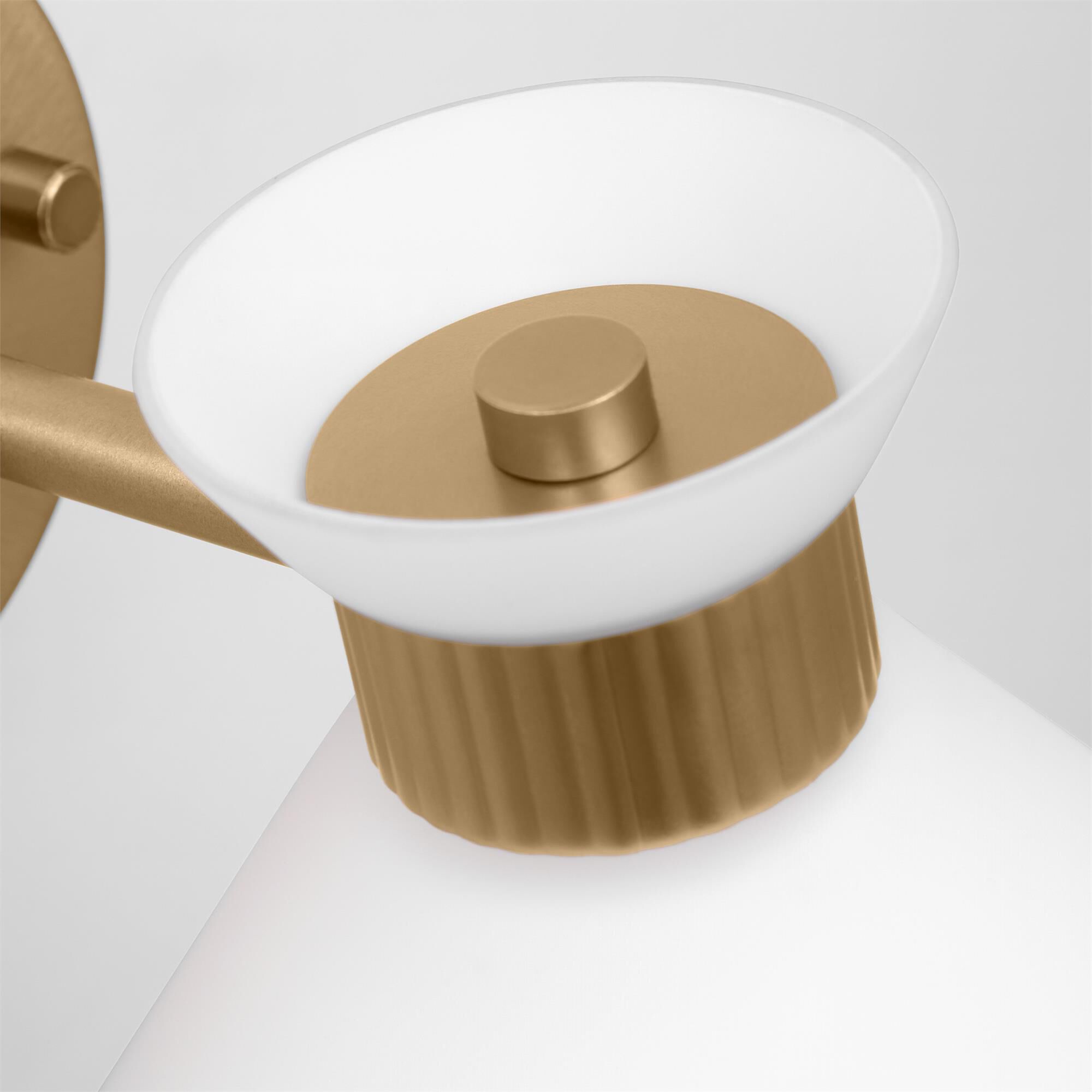 Shown in Satin Brass finish and Etched White glass