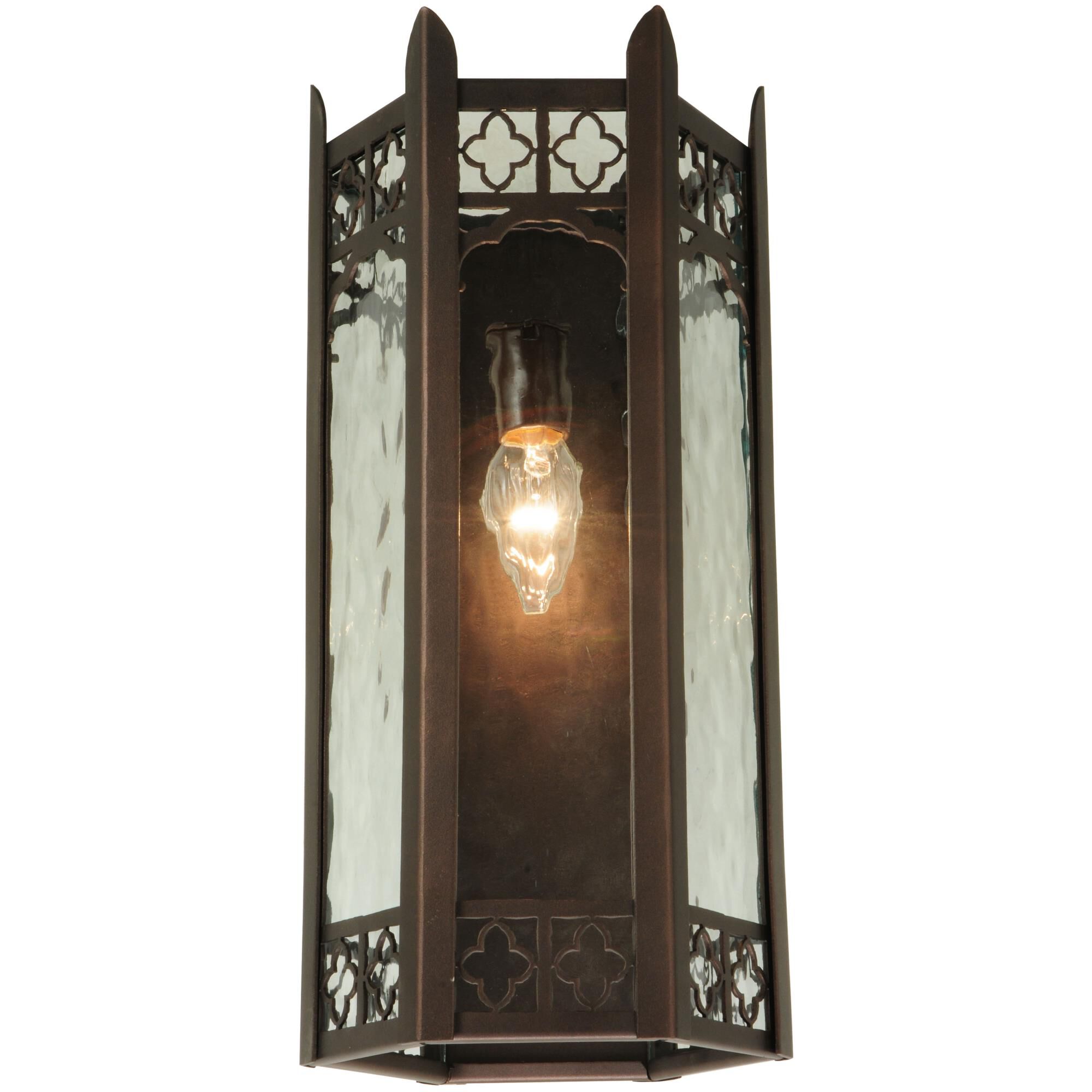 Shown in Mahogany Bronze finish and Clear Waterglass glass