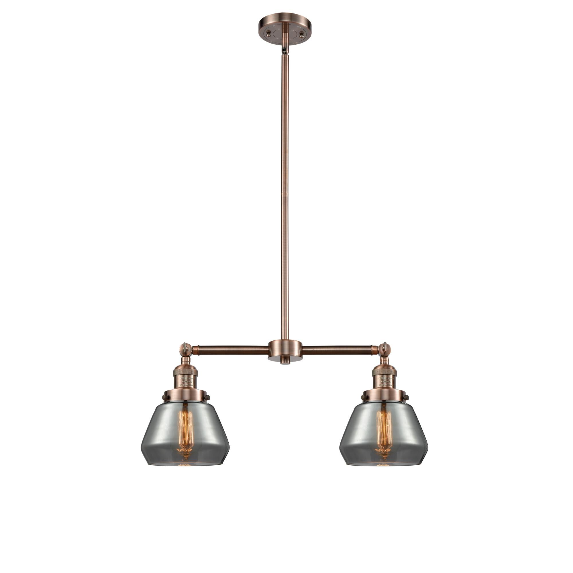 Shown in Antique Copper finish and Smoked glass
