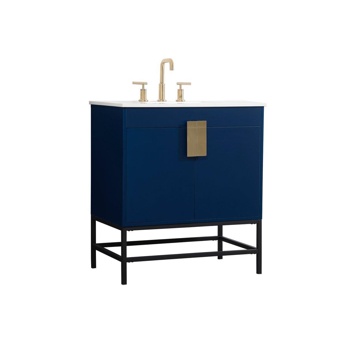 Shown in Blue finish and Without Backsplash accent