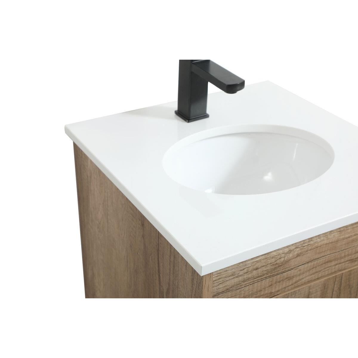 Shown in Natural Oak finish and Without Backsplash accent