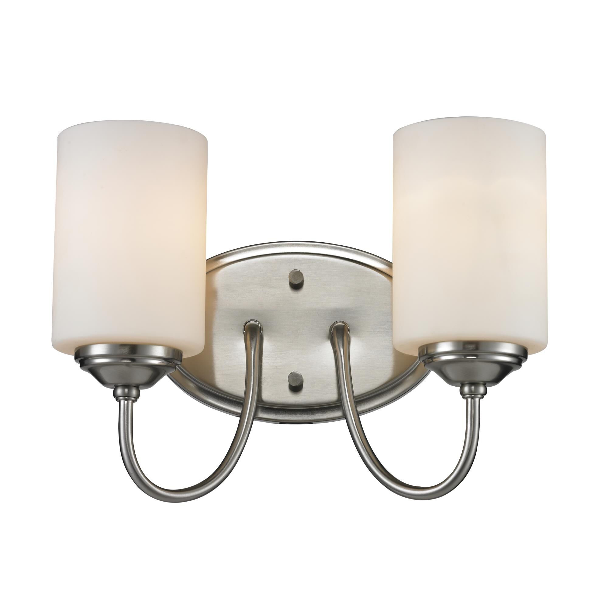 Shown in Brushed Nickel finish and Glass shade