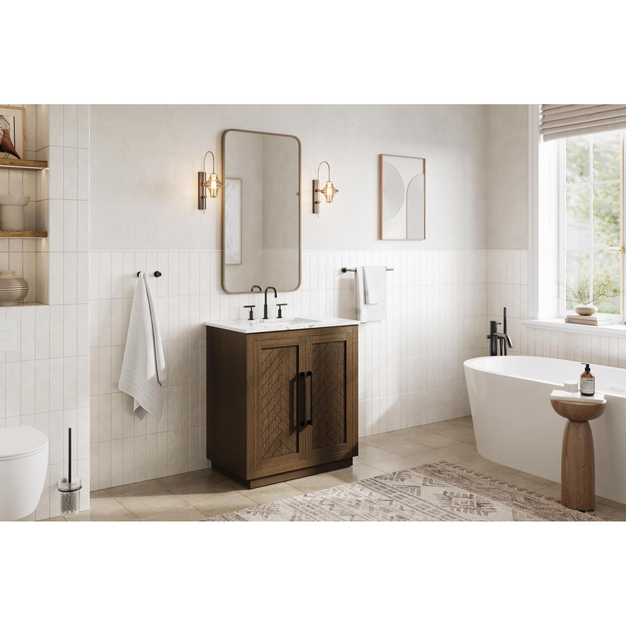 Shown in Hazel Oak finish