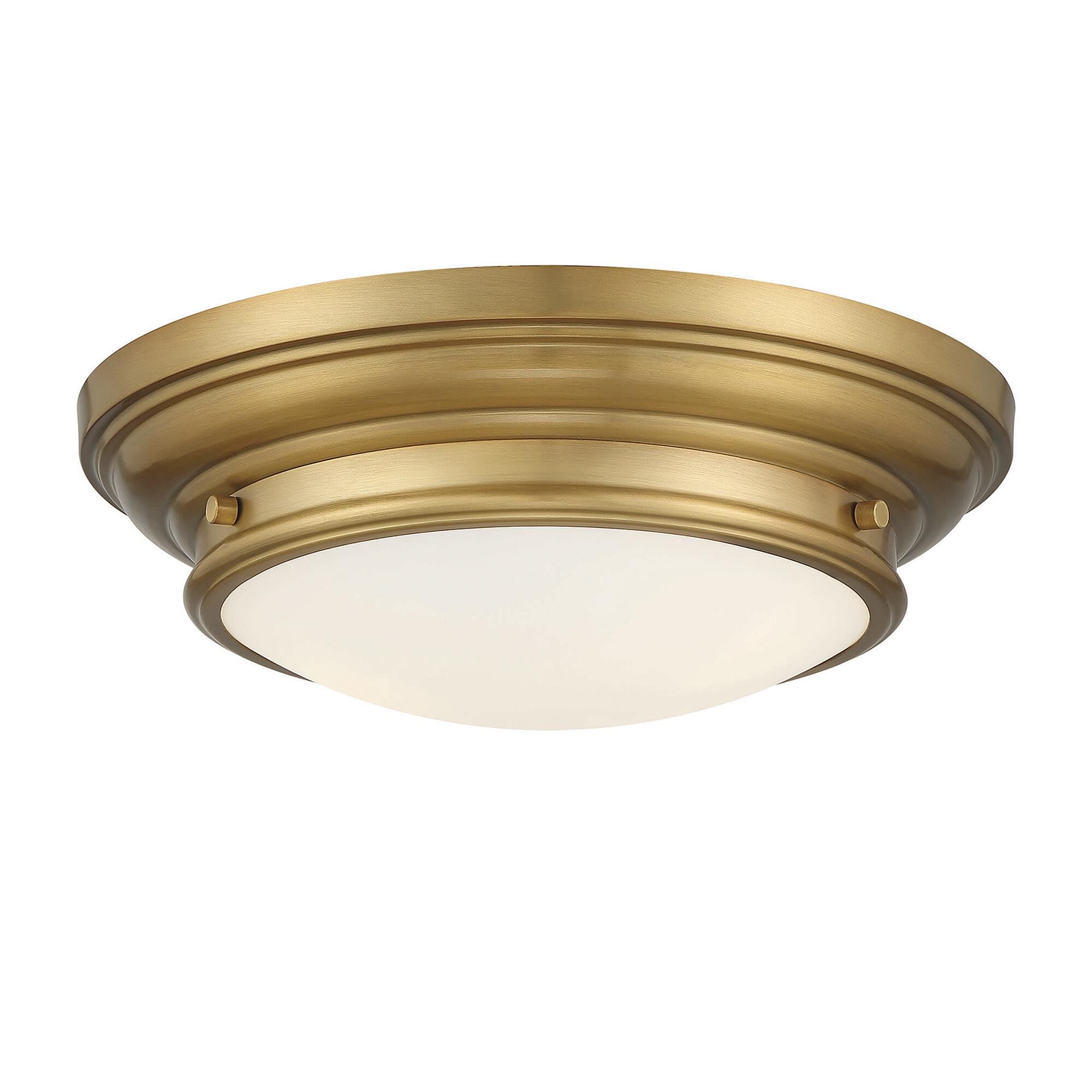 Shown in Natural Brass finish and White glass