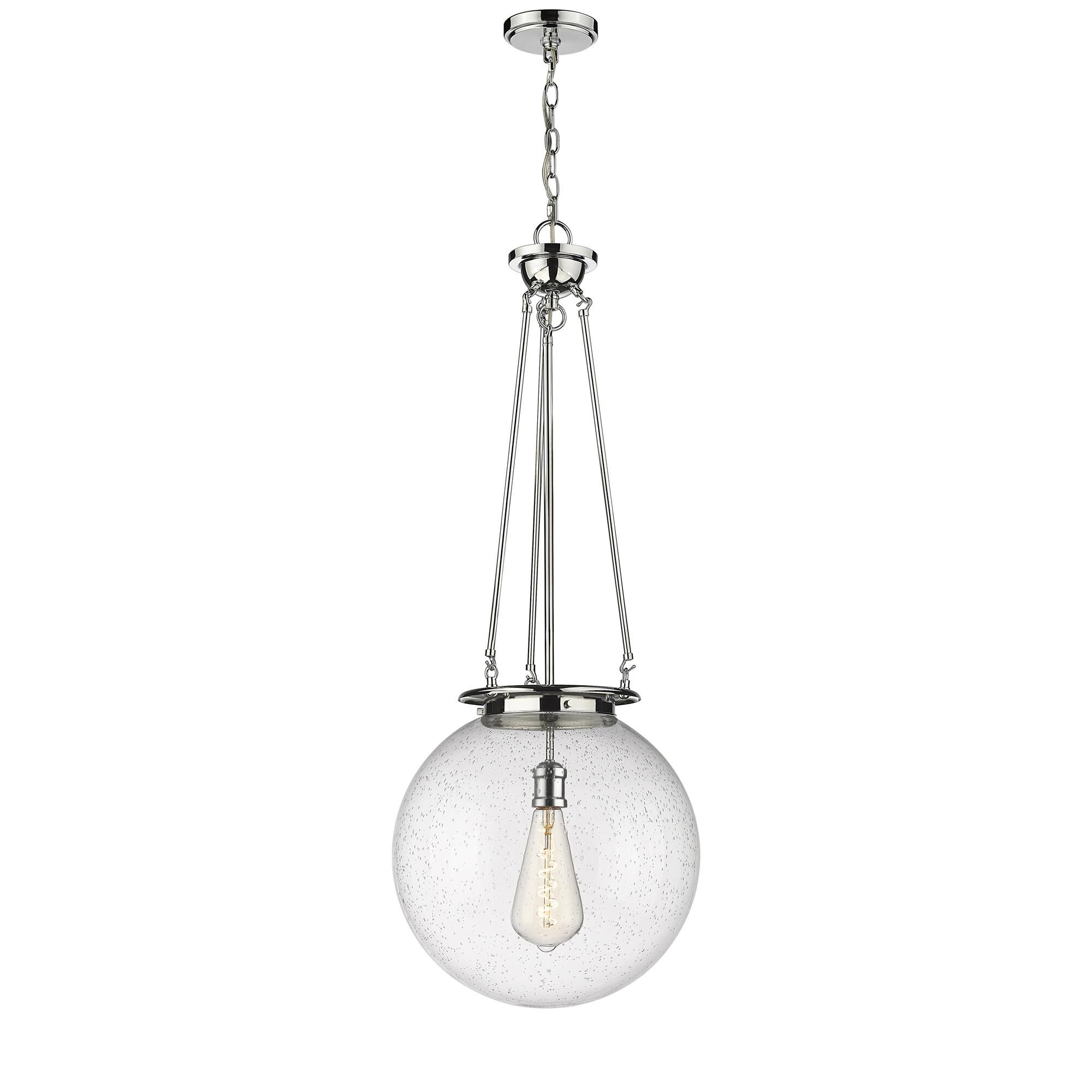 Shown in Polished Chrome finish and Seedy glass