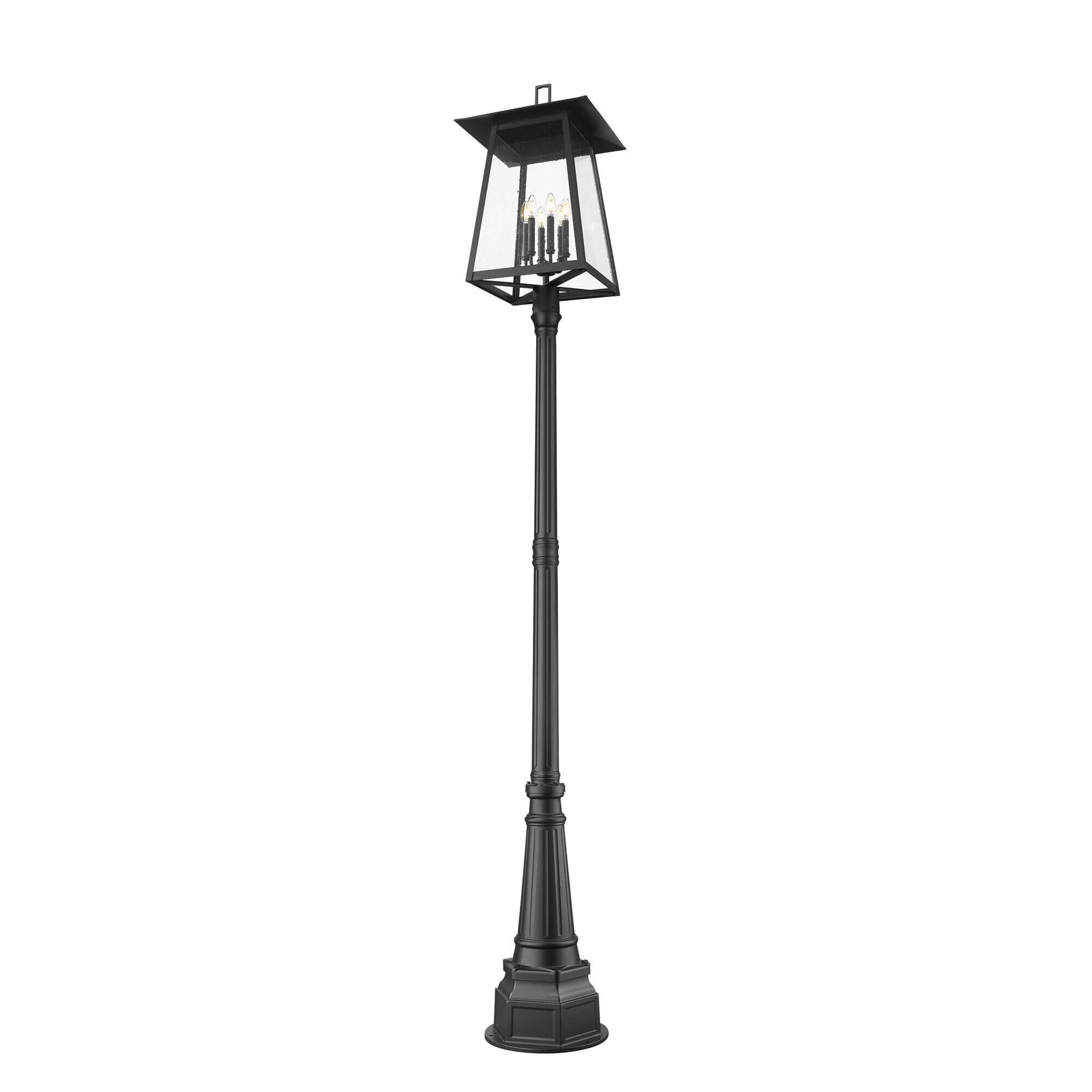 Shown in Black finish and Clear Seedy glass and Clear Seedy shade