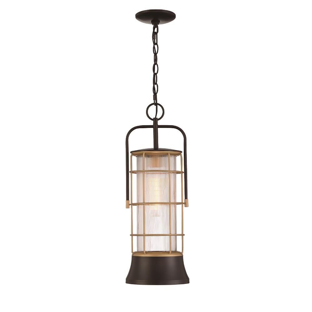 Shown in Oil Rubbed Bronze And Gold finish and Glass shade
