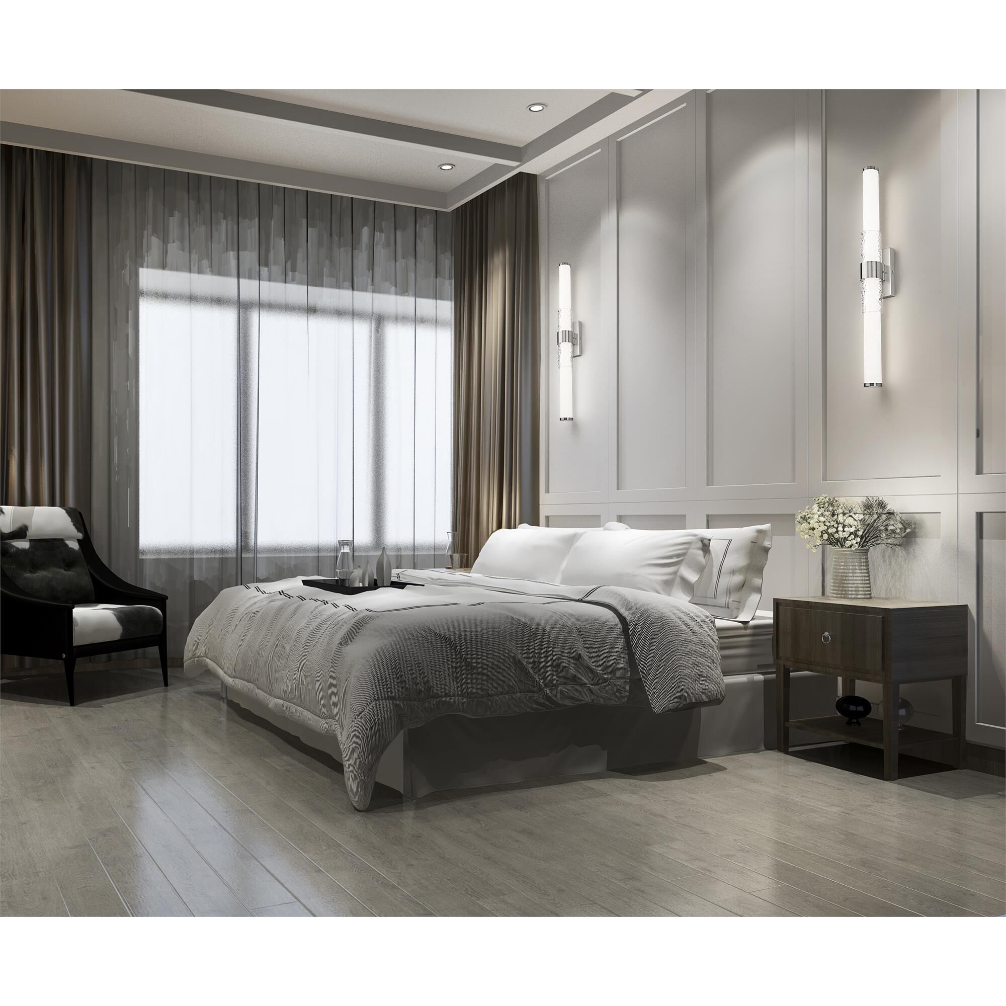 Shown in Brushed Nickel finish and Matte Opal glass and Matte Opal shade