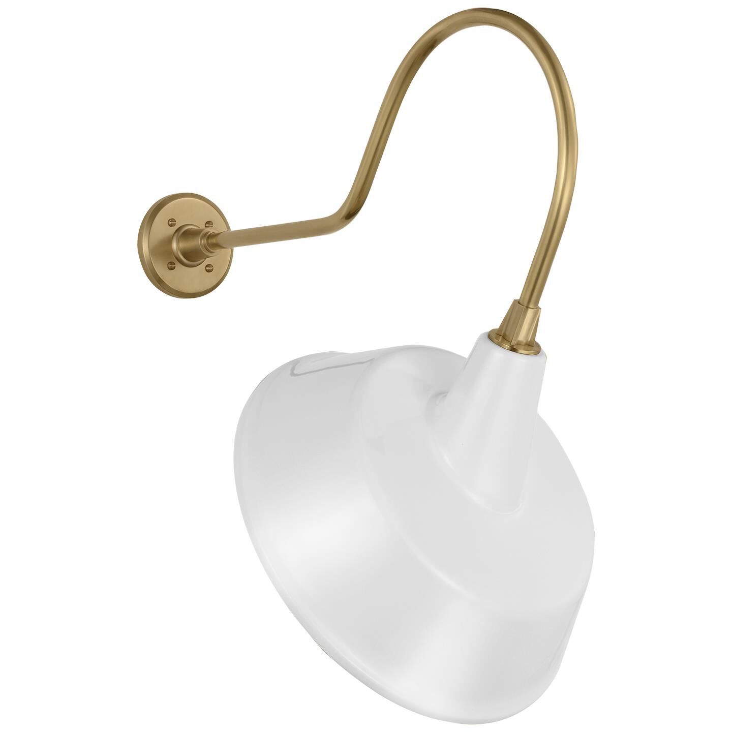 Shown in Hand-Rubbed Antique Brass finish and White Tilted Bowers shade