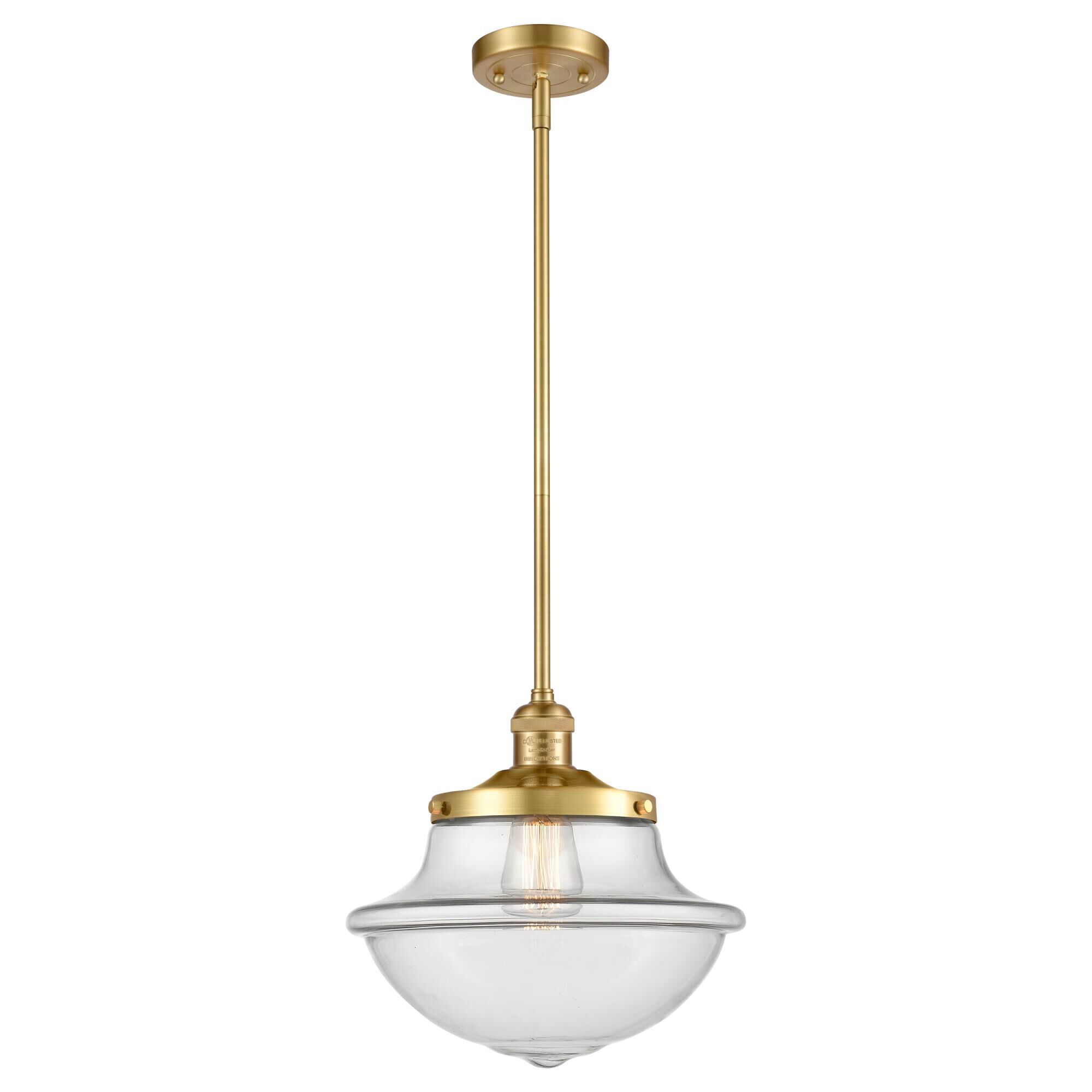 Shown in Satin Gold finish and Clear glass