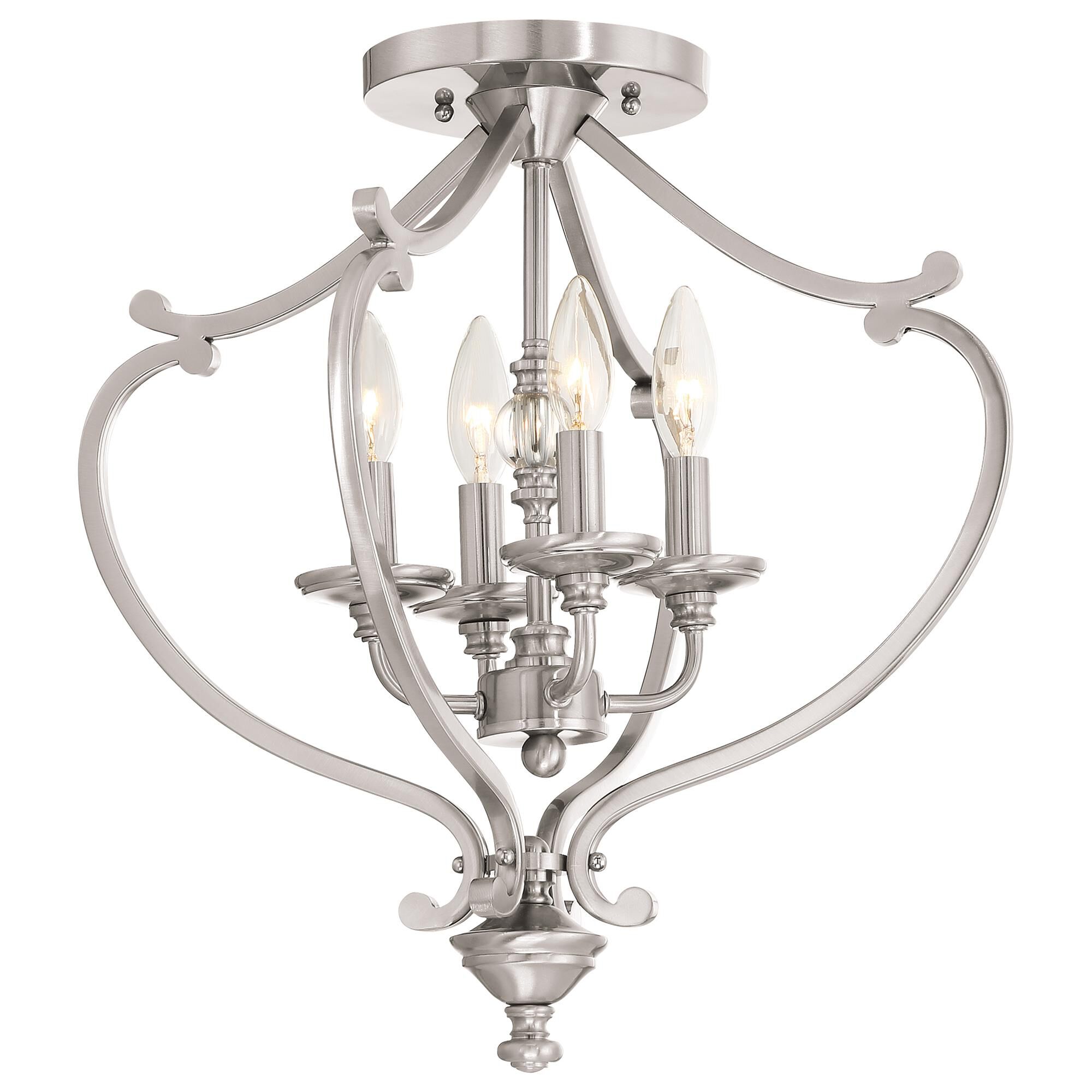 Shown in Brushed Nickel finish and Clear glass