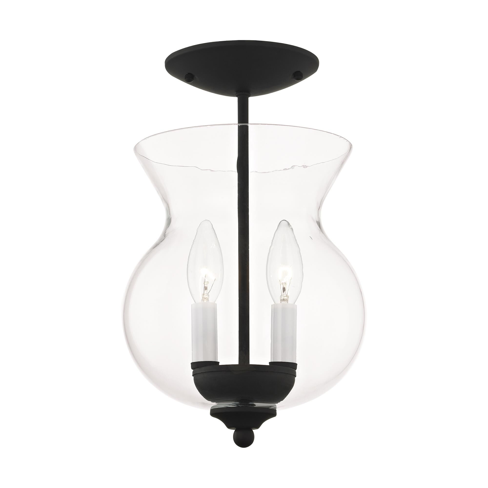 Shown in Black finish and Clear glass