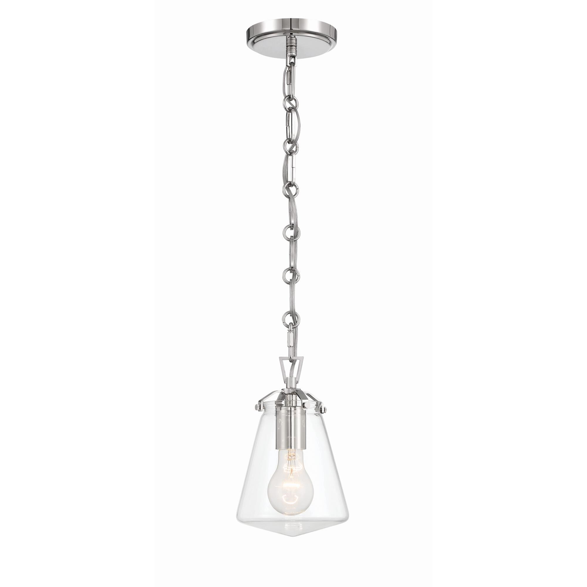 Shown in Polished Nickel finish and Clear glass