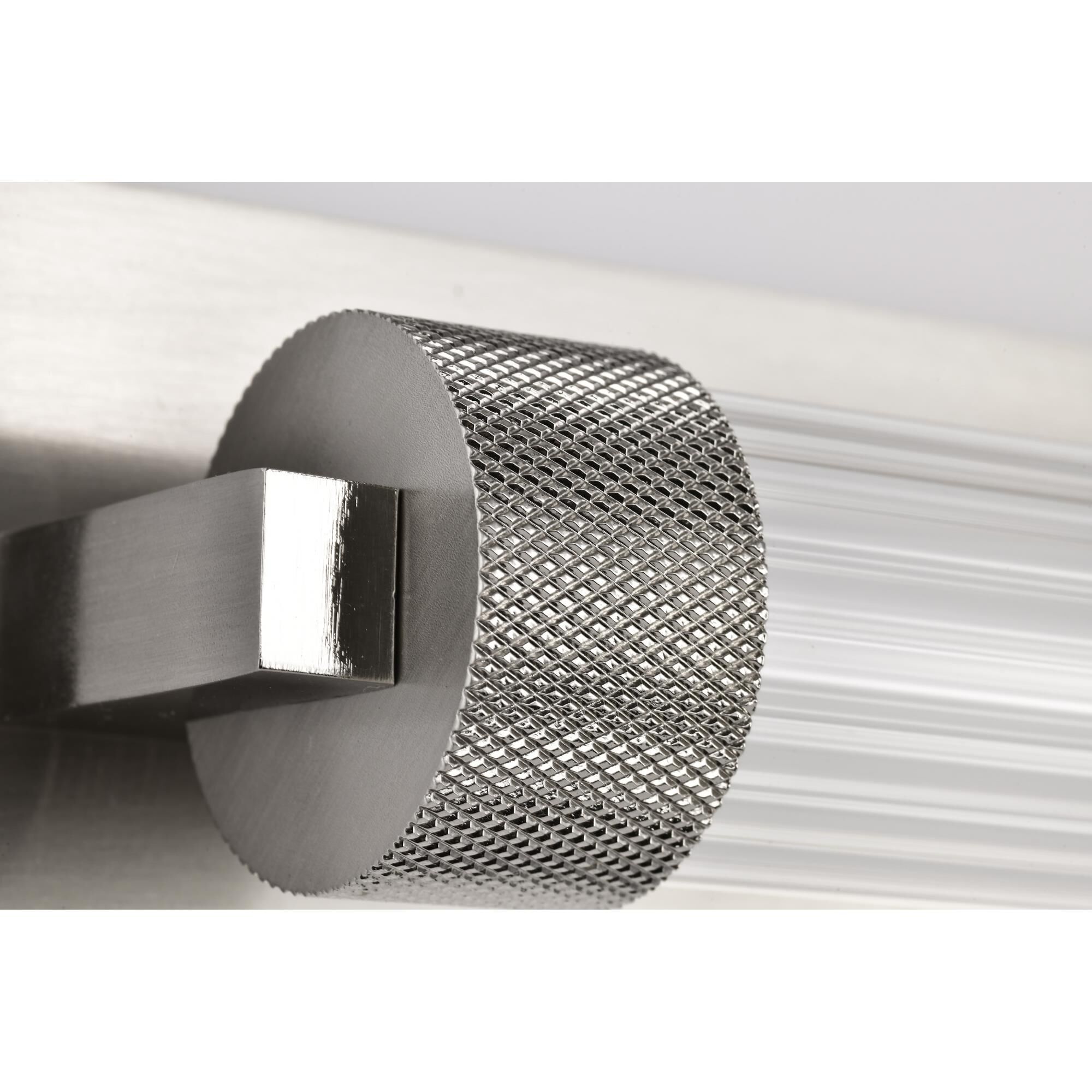 Shown in Brushed Nickel finish and Clear glass