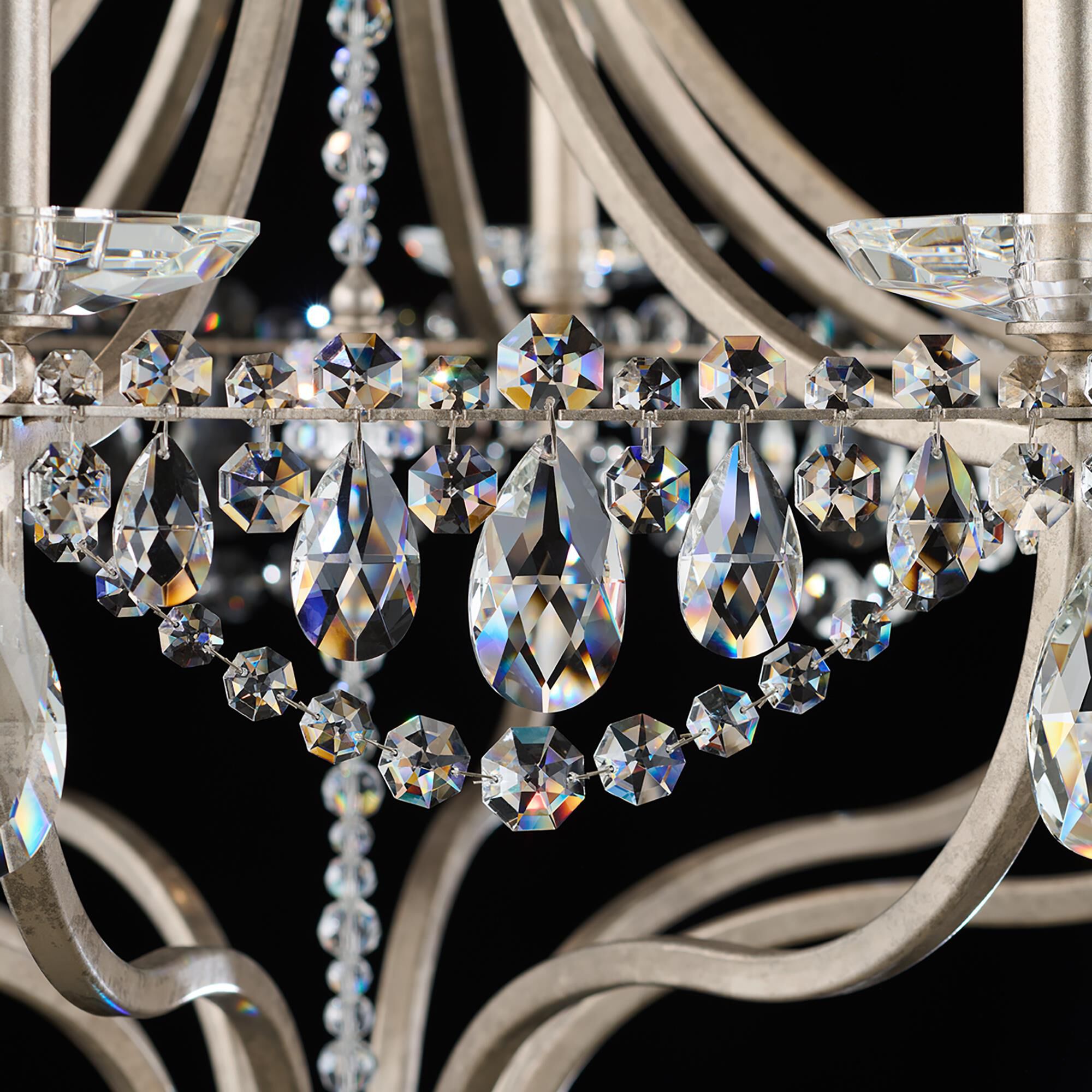 Shown in Antique Silver finish and Clear Radiance crystal