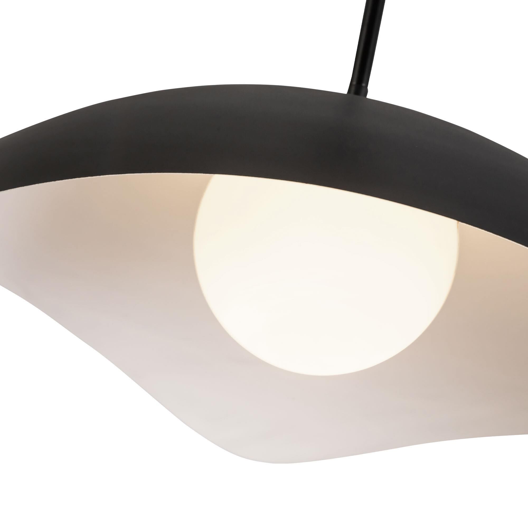 Shown in Black finish and Opal glass
