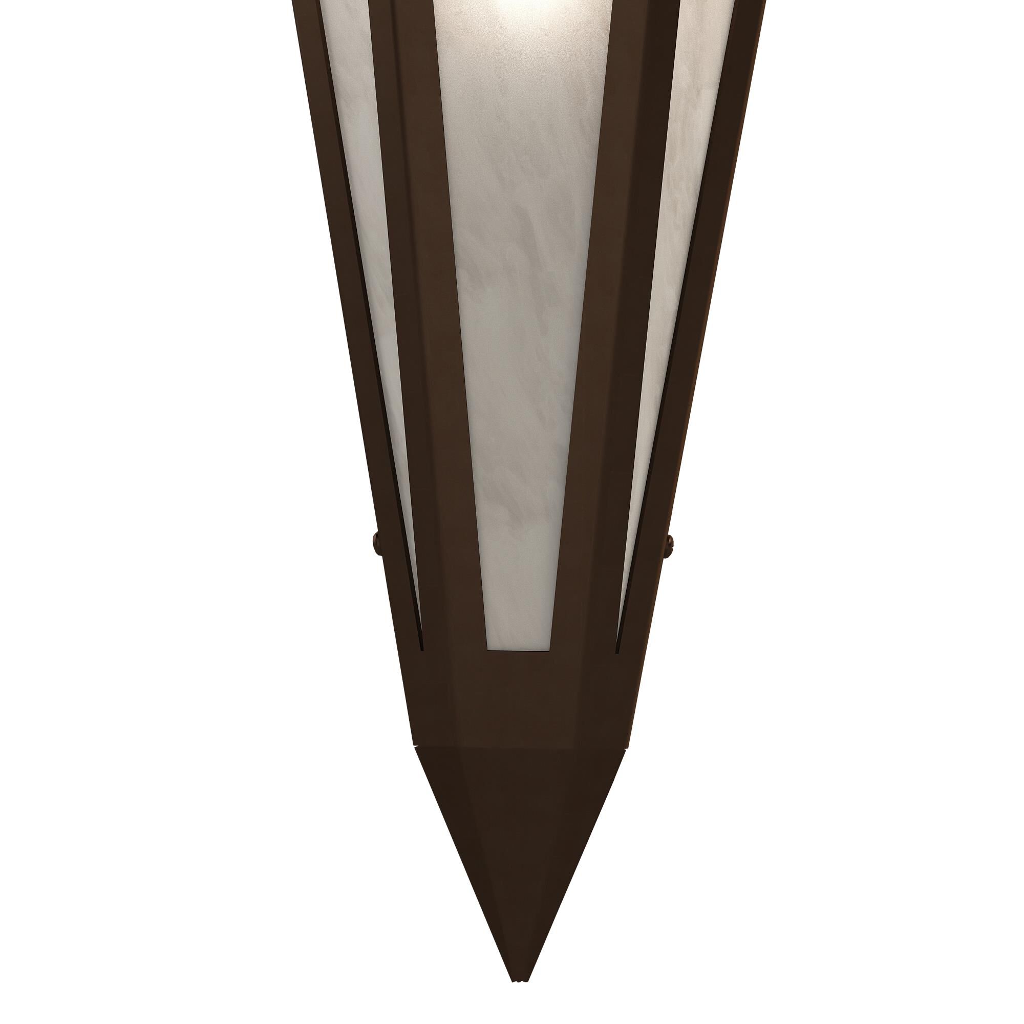 Shown in Timeless Bronze finish and White glass