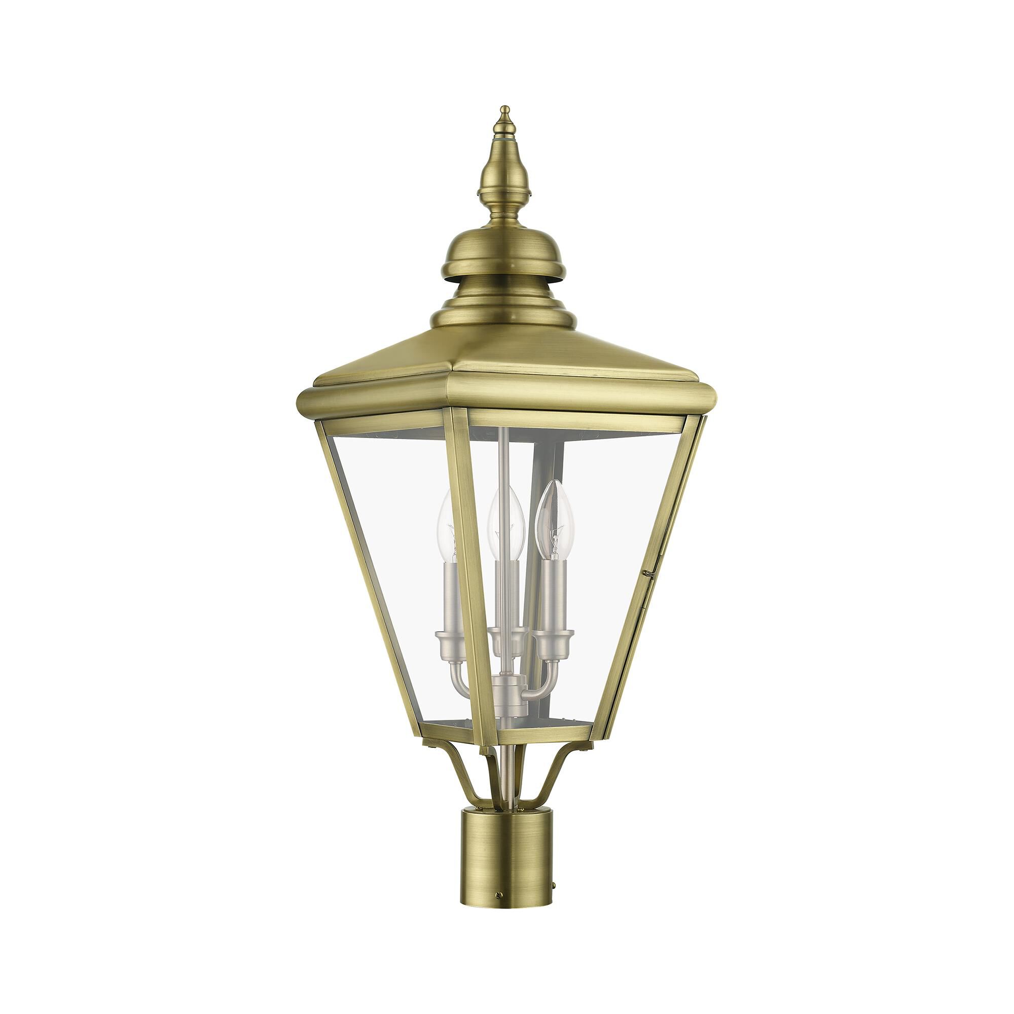 Shown in Antique Brass With Brushed Nickel Cluster finish and Clear glass