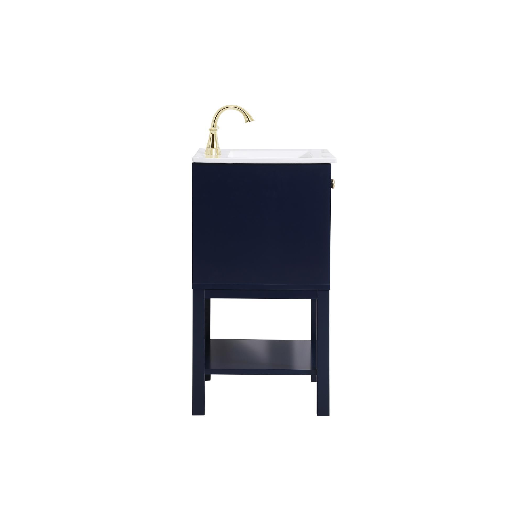 Shown in Blue And Gold With White Porcelain finish